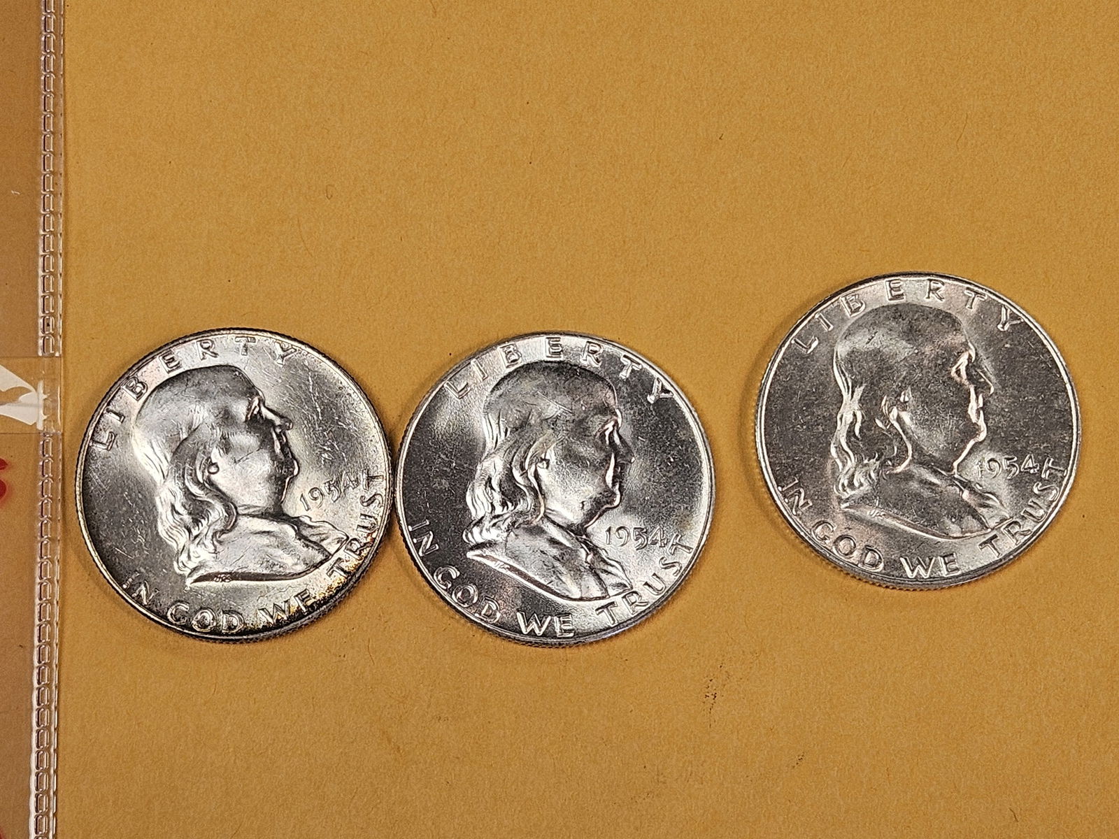 Three Choice to Very Choice Brilliant Uncirculated Franklin silver half dollars - 3