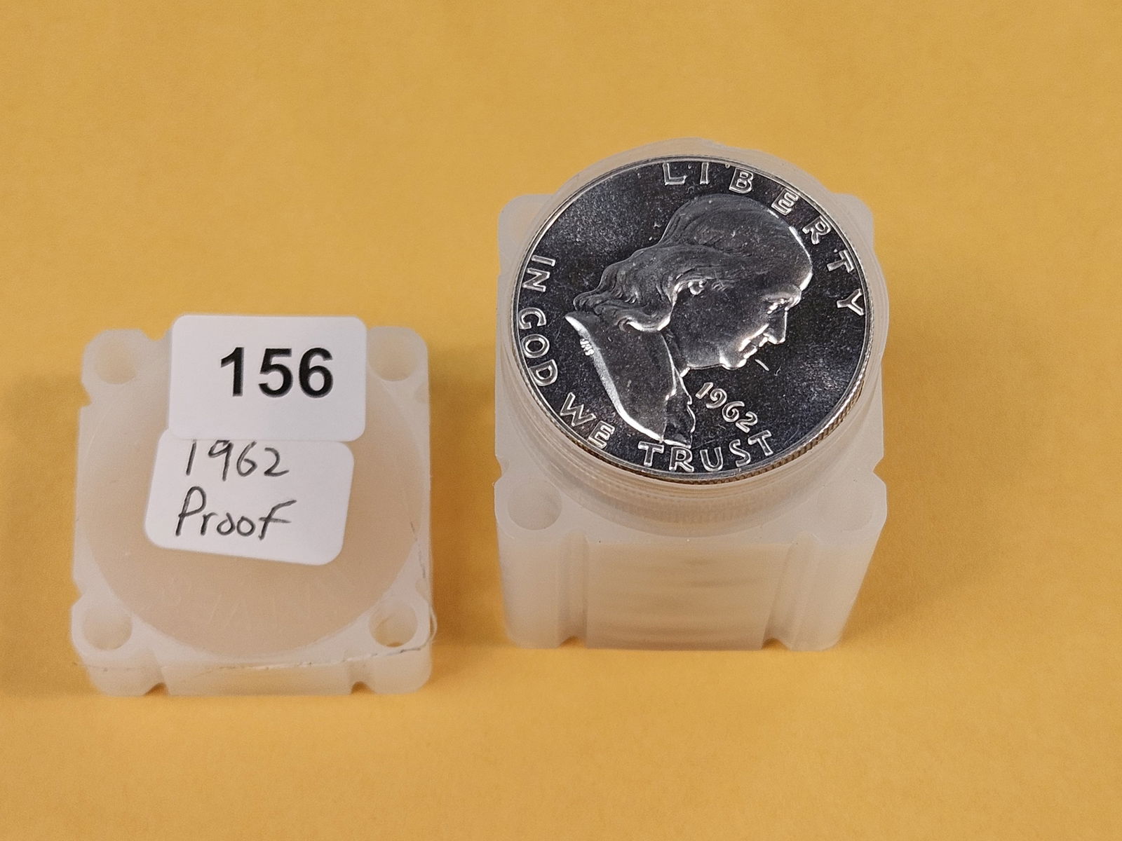 ** FULL ROLL ** Proof 1962 Franklin silver half dollars - 2