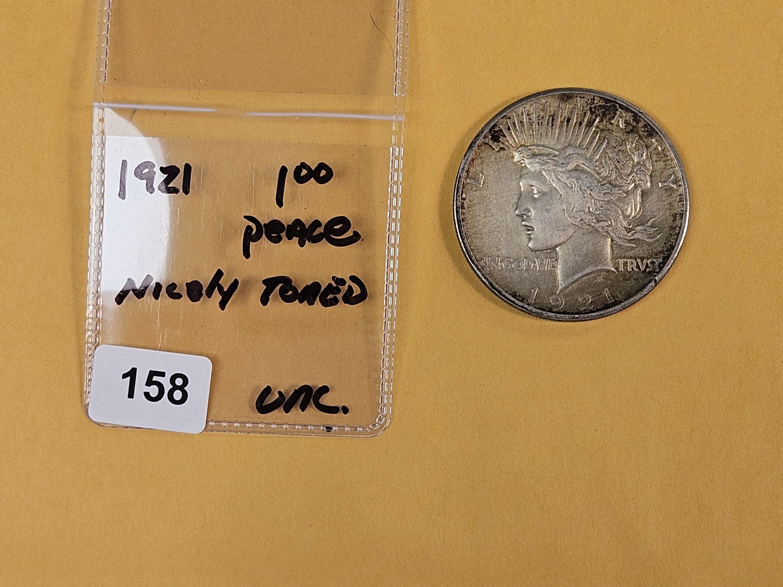 ** KEY DATE ** Uncirculated 1921 Peace silver dollar - 2