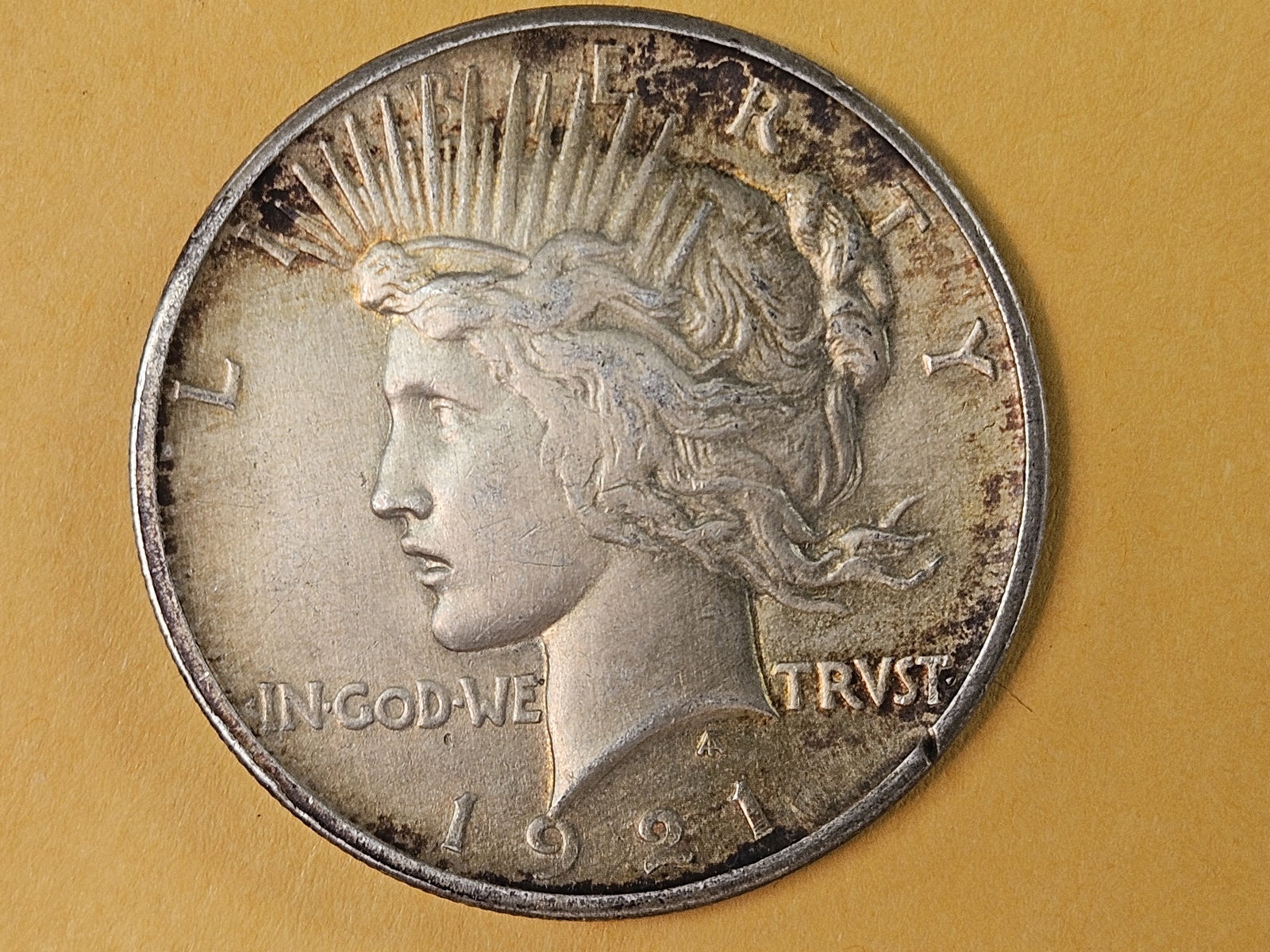 ** KEY DATE ** Uncirculated 1921 Peace silver dollar - 4