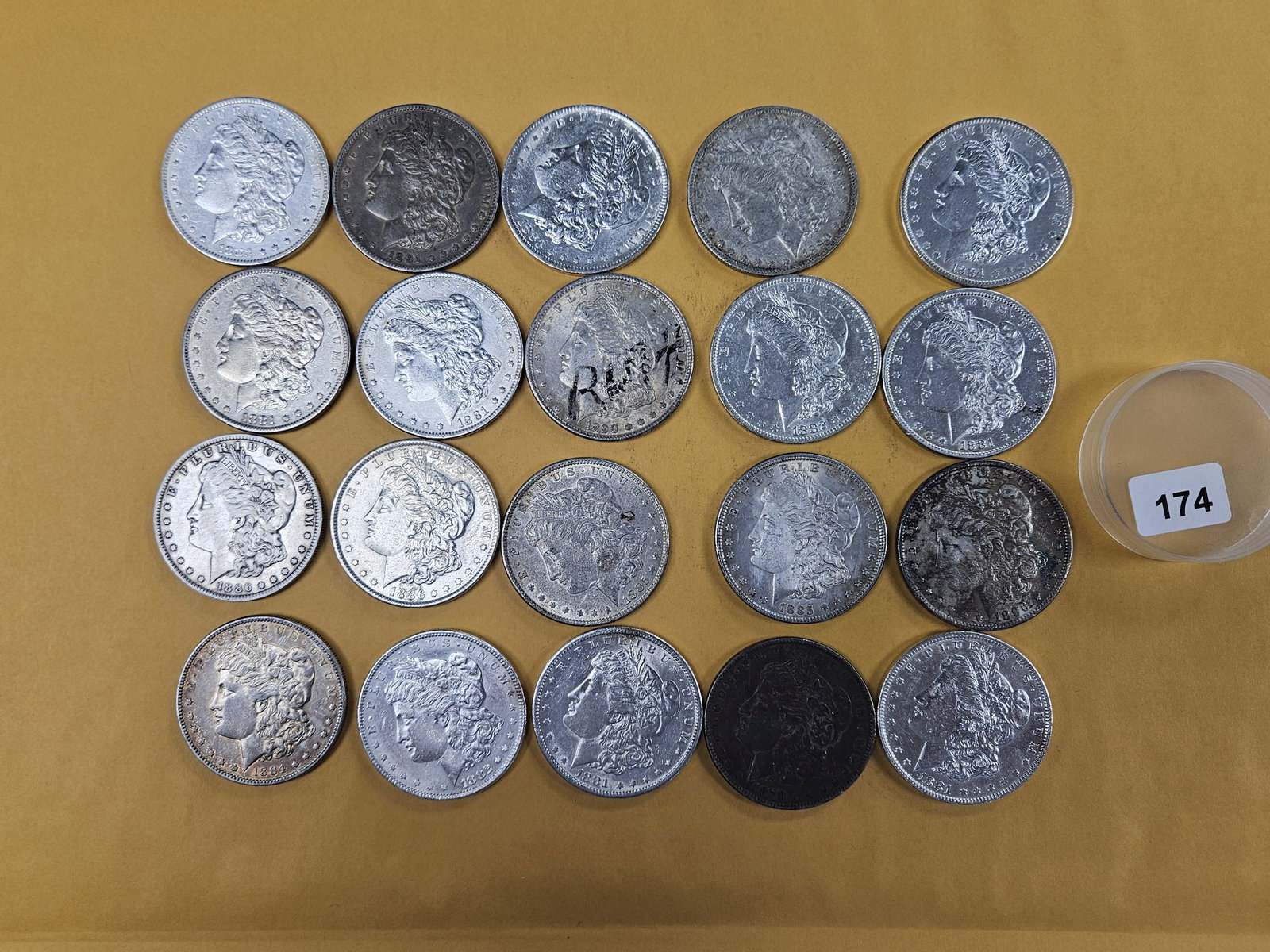 ** FULL ROLL ** Twenty Morgan Silver Dollars: All pre-1904. Grades from Extra Fine through Brilliant Uncirculated - details 