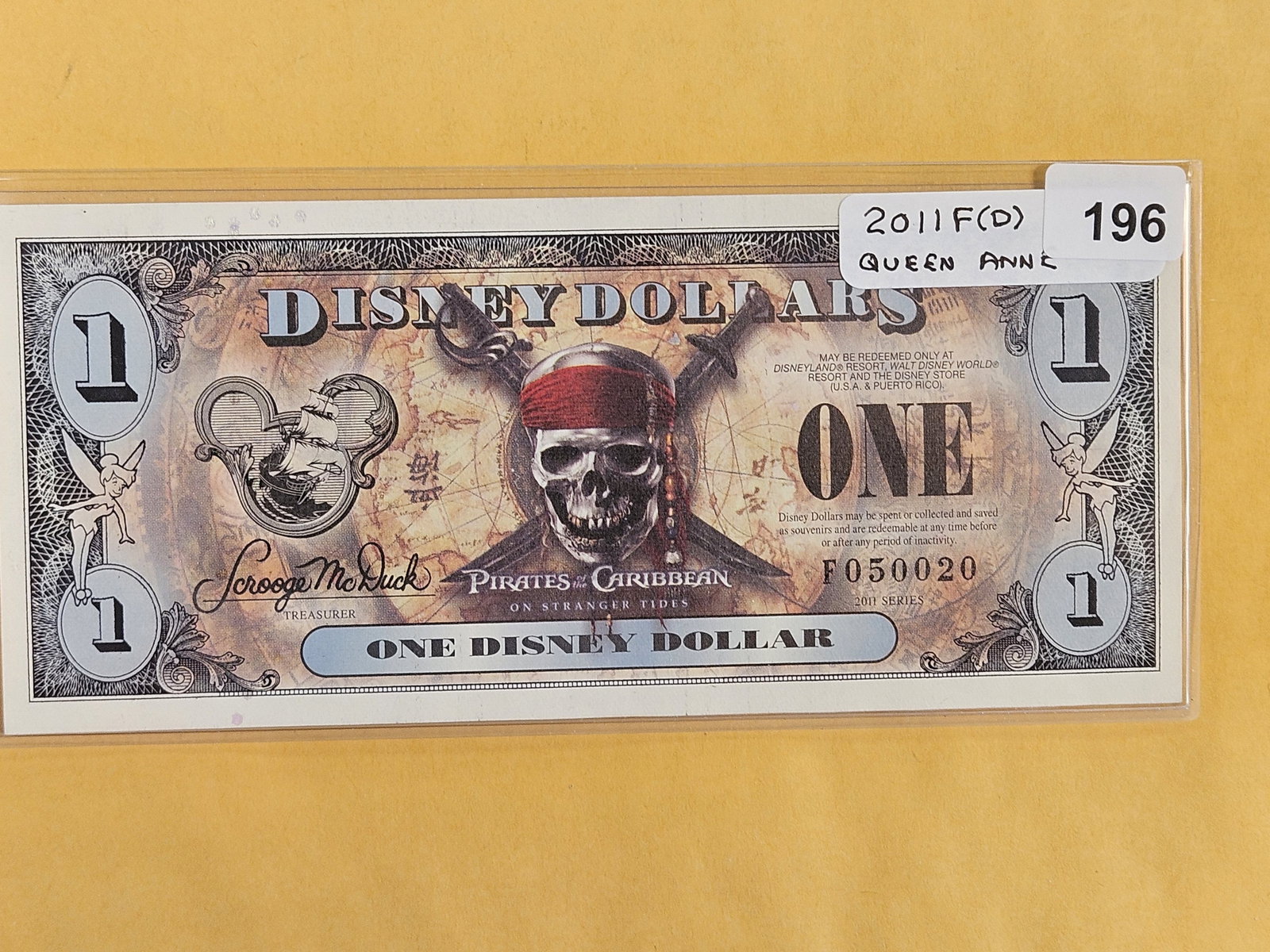 DISNEY DOLLAR!: Crisp Uncirculated 2011-F (D). Disney Dollar. Queen Anne's Revenge 