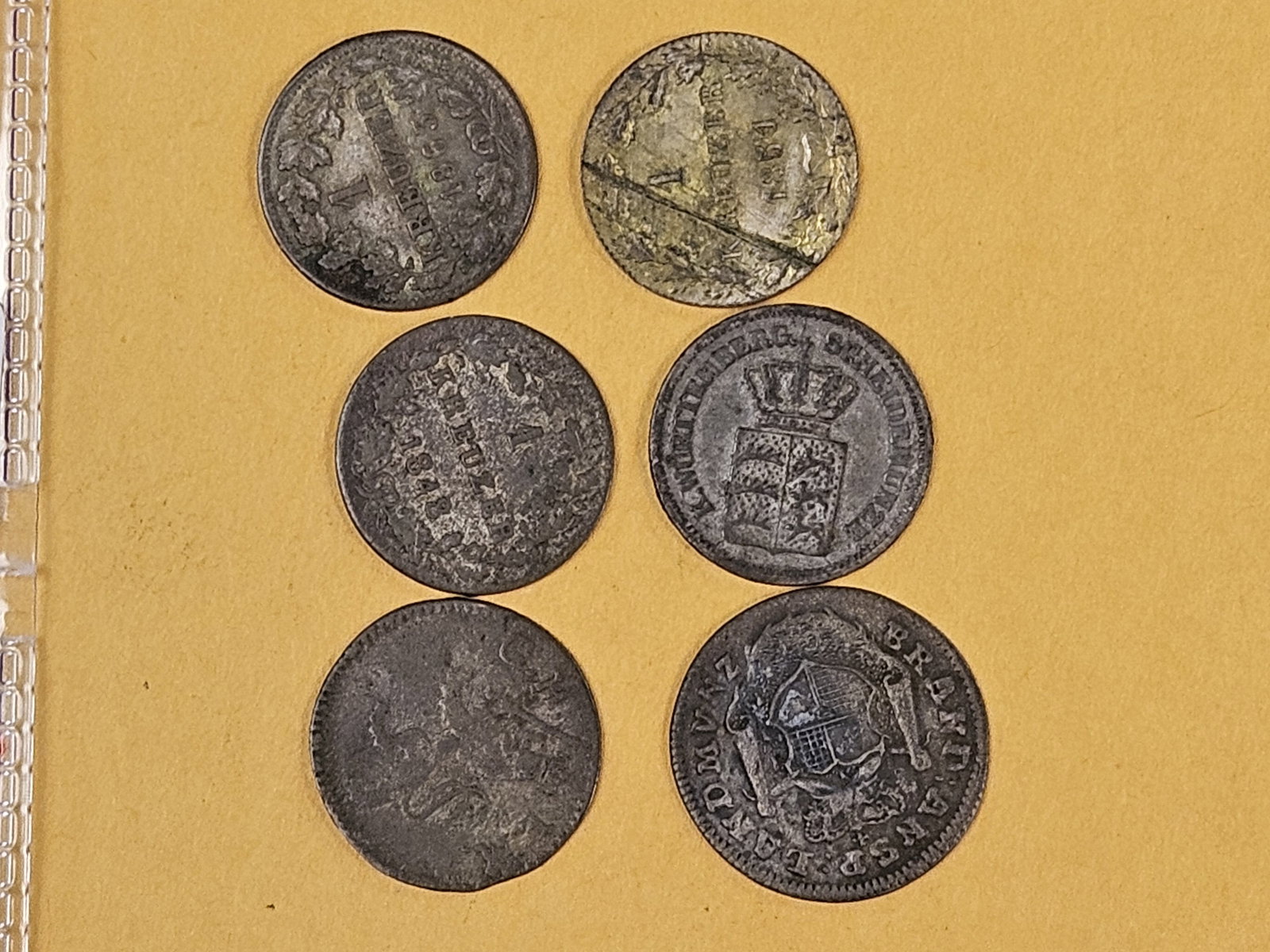 Six 1-kreuzer coins (1 of 7)