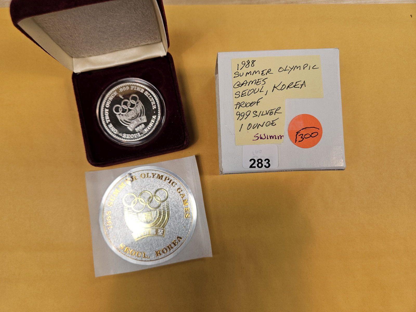 GEM Proof 1988 Seoul Korea Summer Olympic .999 fine Silver Coin (1 of 3)