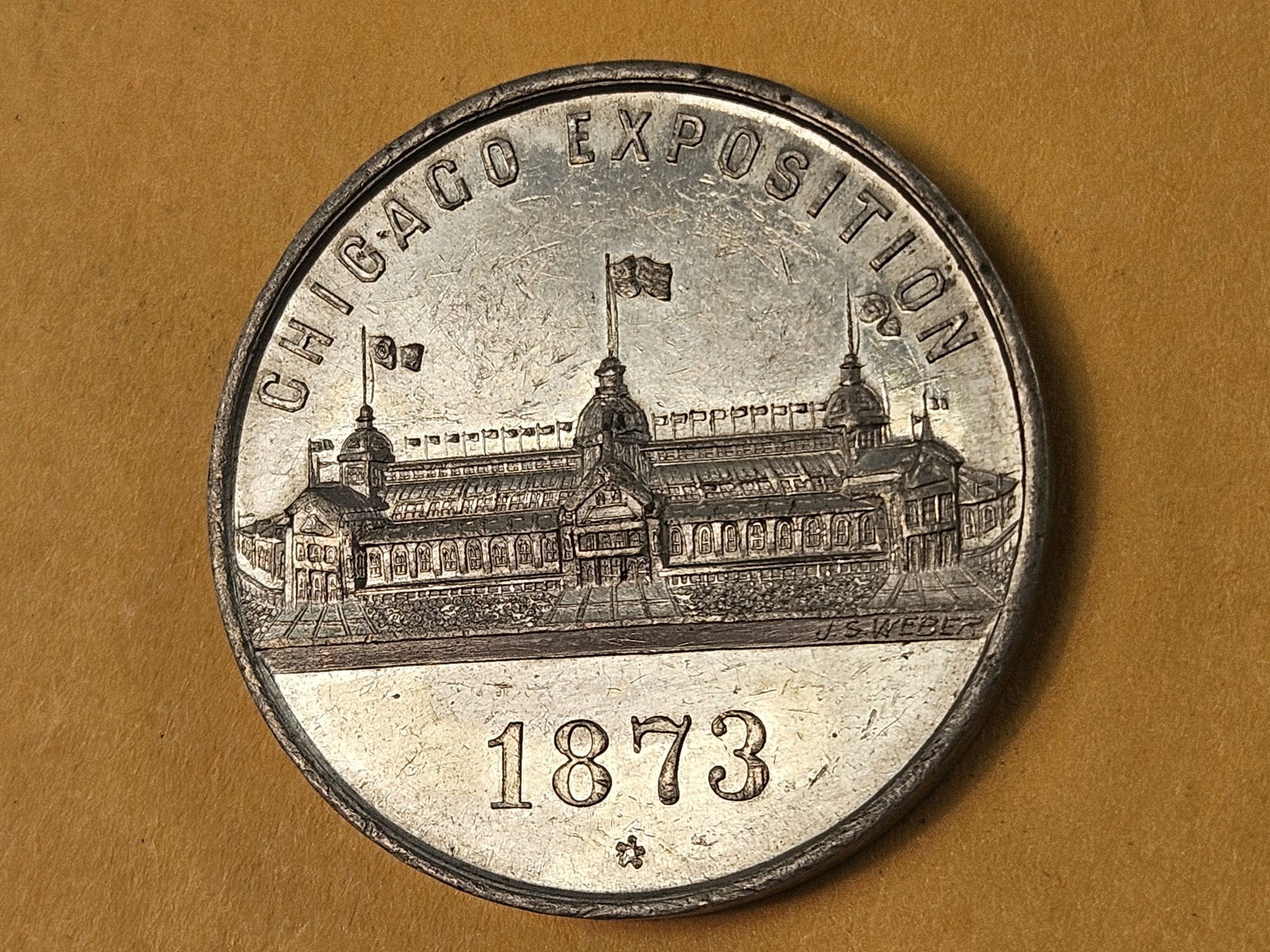 ** RARE EXONUMIA ** 1873 Chicago Exposition Medal - 4