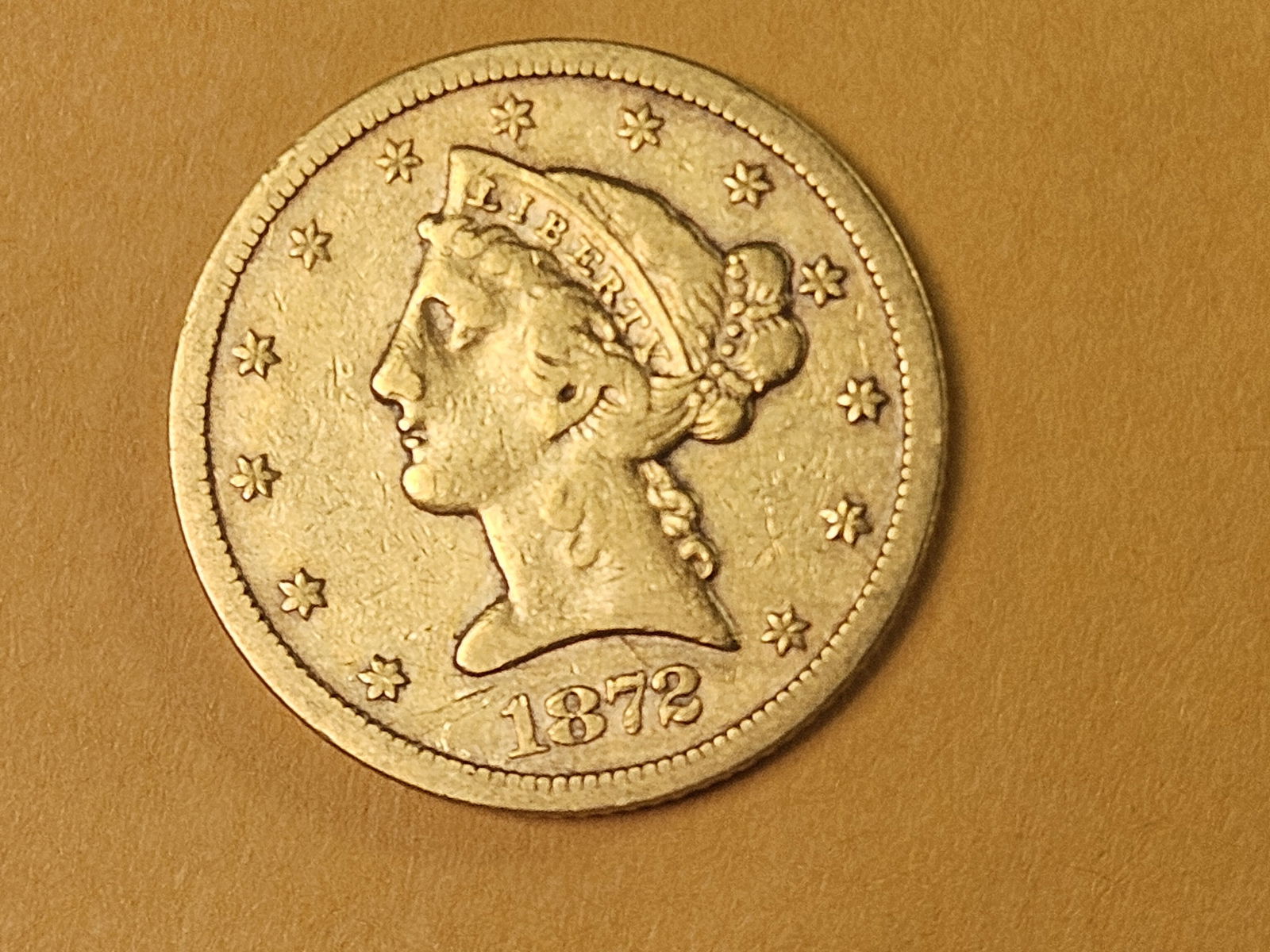 GOLD! Little Better Date 1872-S GOLD Liberty Head Five Dollars (1 of 5)