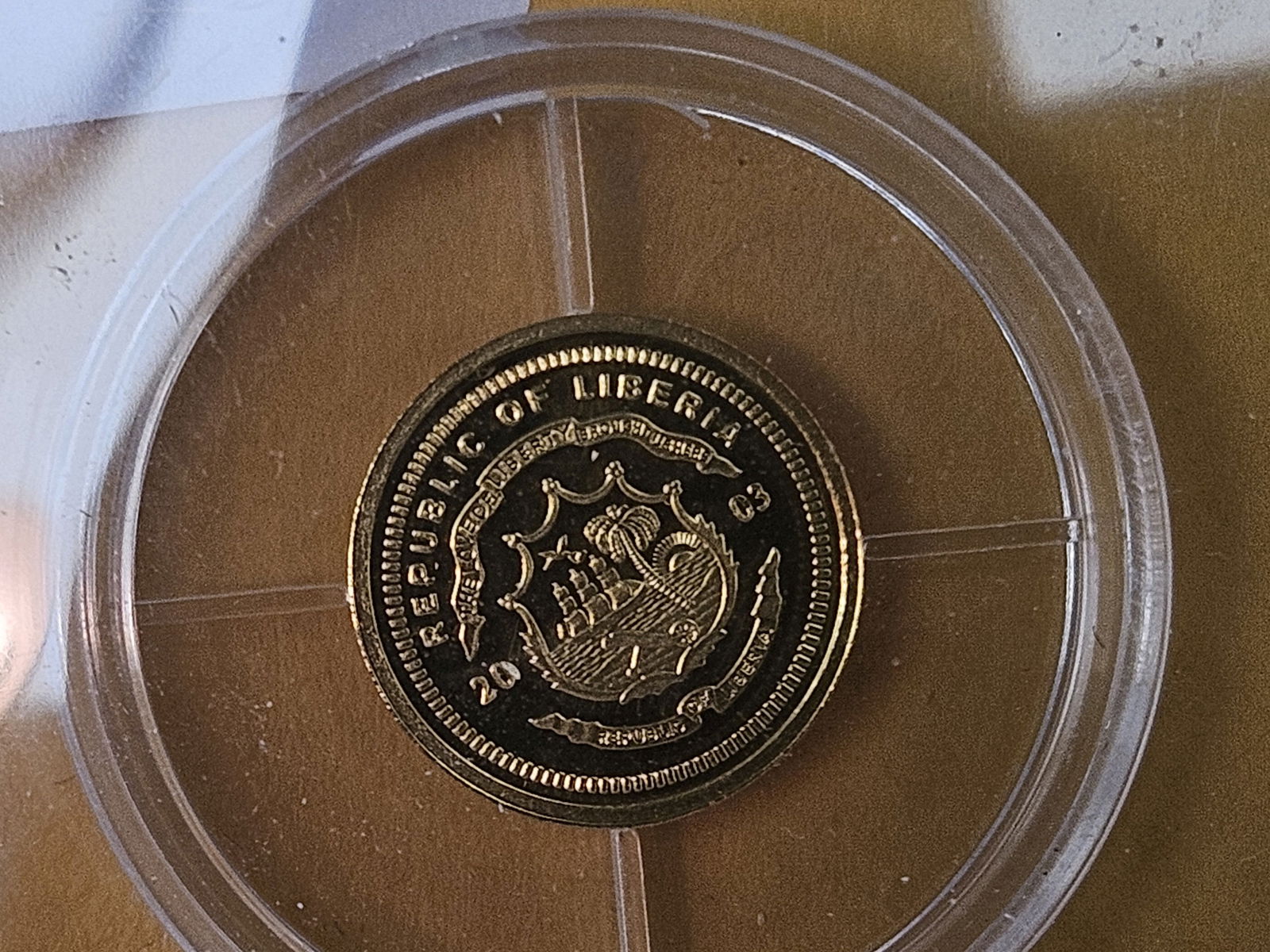 GOLD! GEM Proof Deep Cameo 2003 Republic of Liberia GOLD $25 dollars - 3