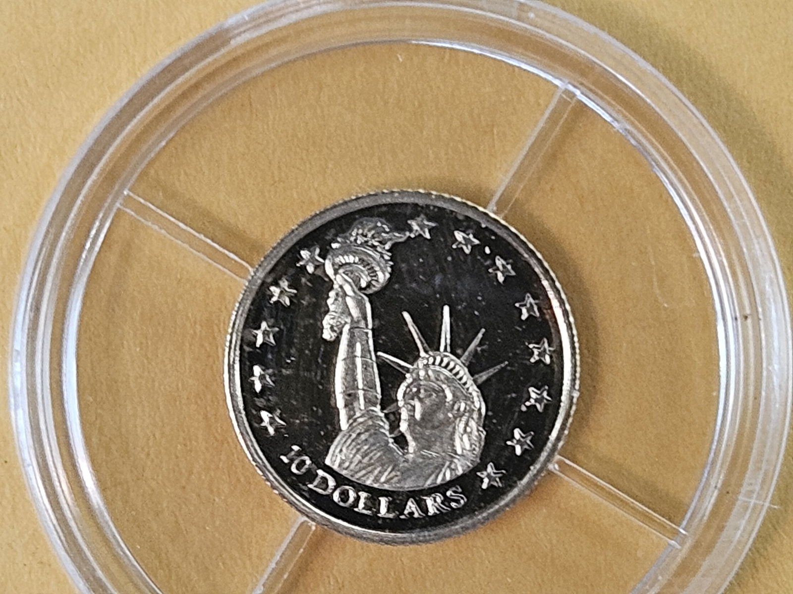 GOLD! GEM Proof Deep Camoe 2000 Republic of Liberia GOLD Ten Dollars: Statue of Liberty 