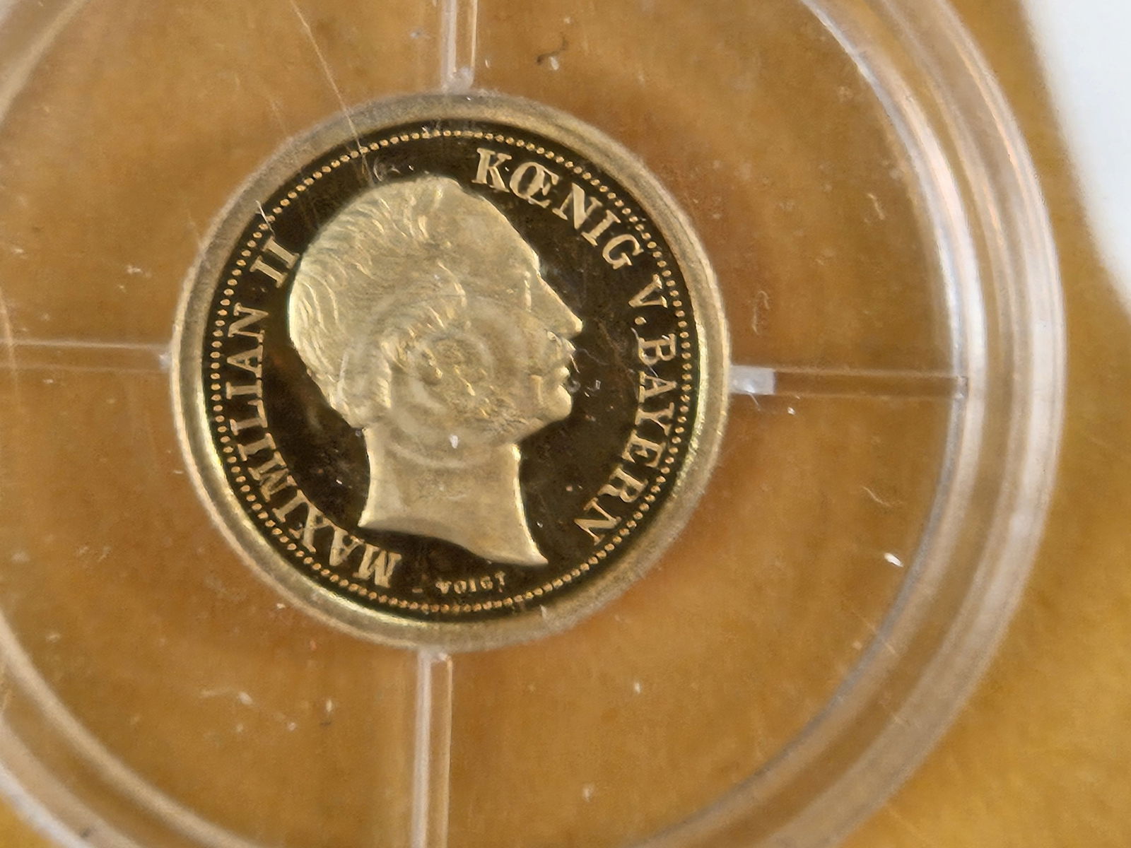 GOLD! GEM Proof Deep Cameo 1858 Gold Germany Bayern Coin Copy: Still gold. Just a copy of an old 1 Krone 