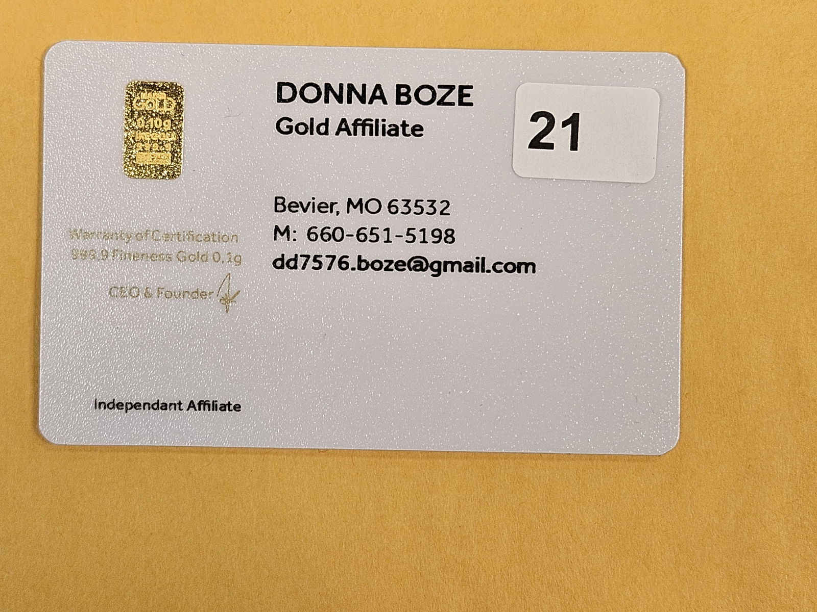 GOLD! KARATBARS .1 gram .9999 fine gold bar - 2