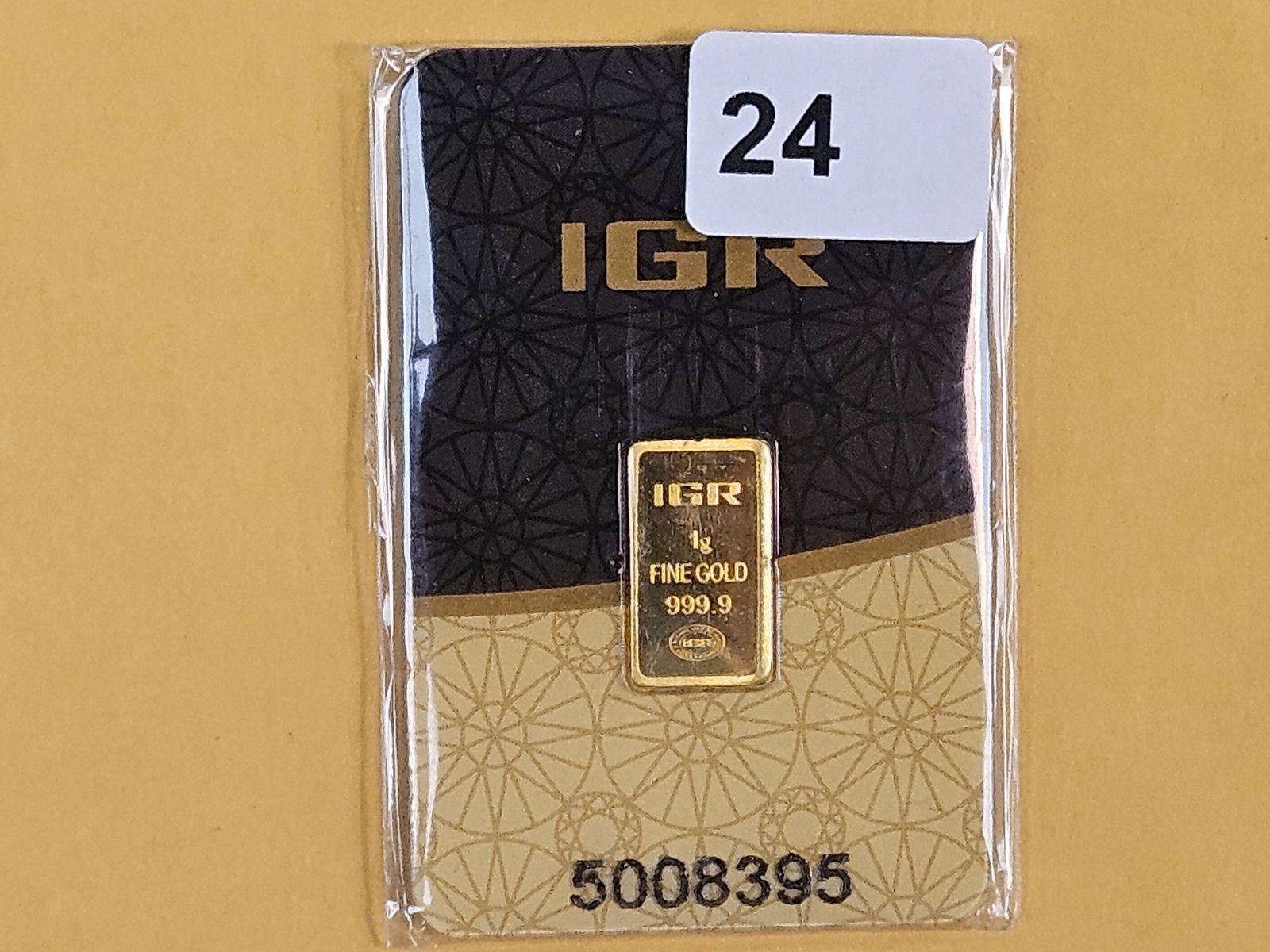 GOLD! Istanbul Gold Refinery One Gram .9999 fine gold bar: In assay holder card