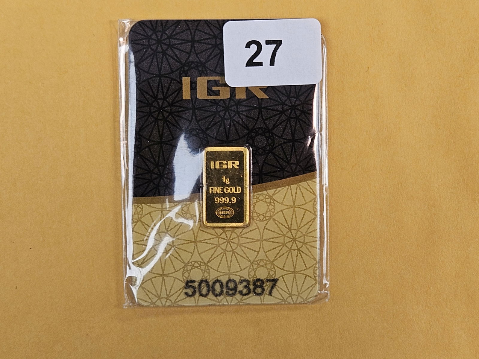 GOLD! Istanbul Gold Refinery One Gram .9999 fine gold bar: In assay holder card