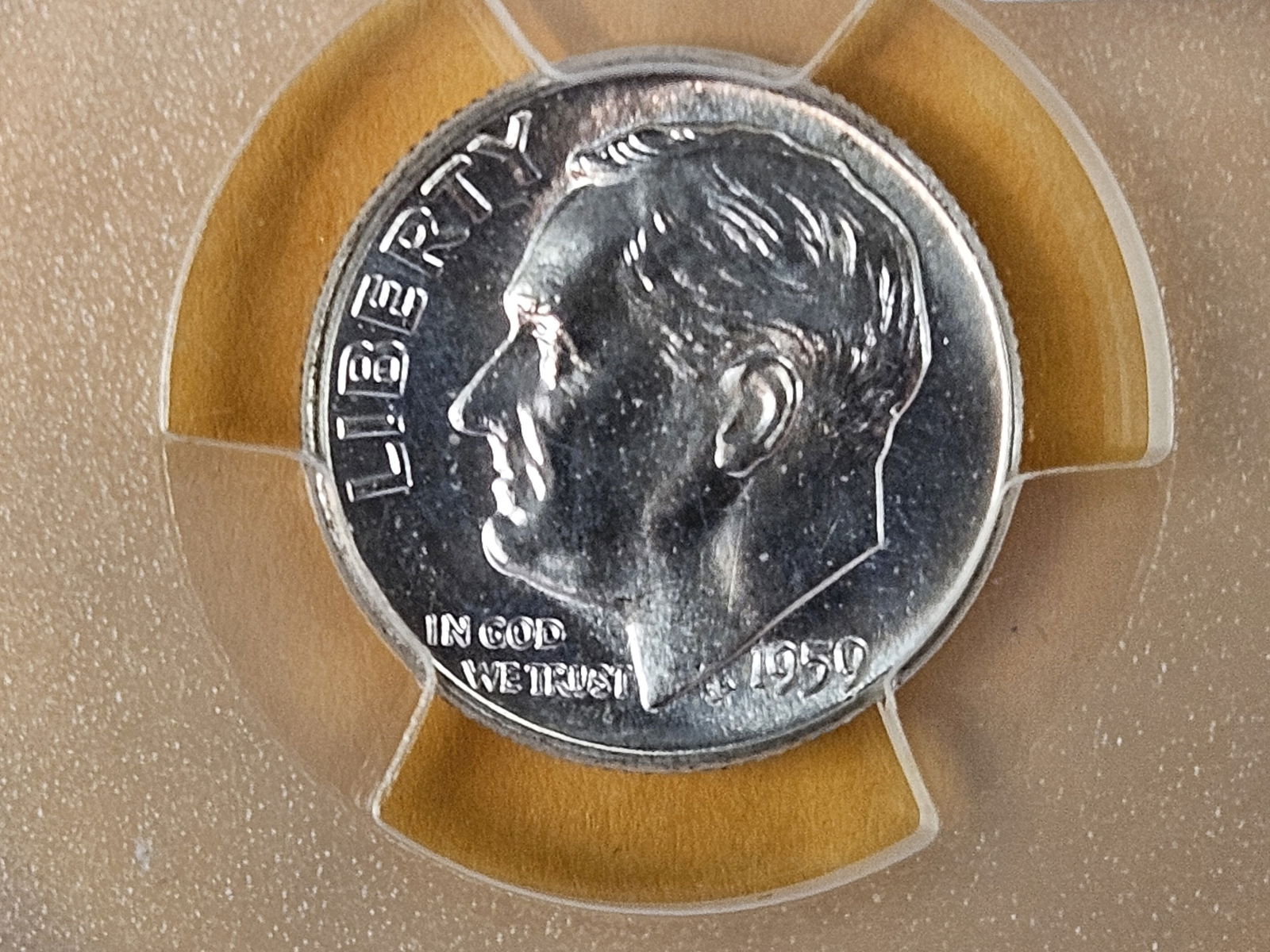 GEM! PCGS 1959 silver Roosevelt Dime in Mint State 66 FB (1 of 4)