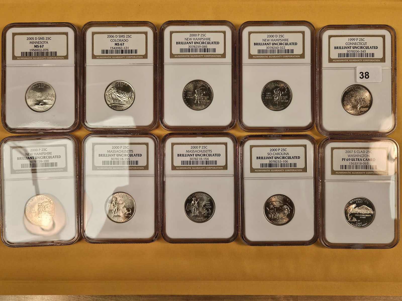 Ten NGC-graded, GEM and Proof Washington Quarters (1 of 3)