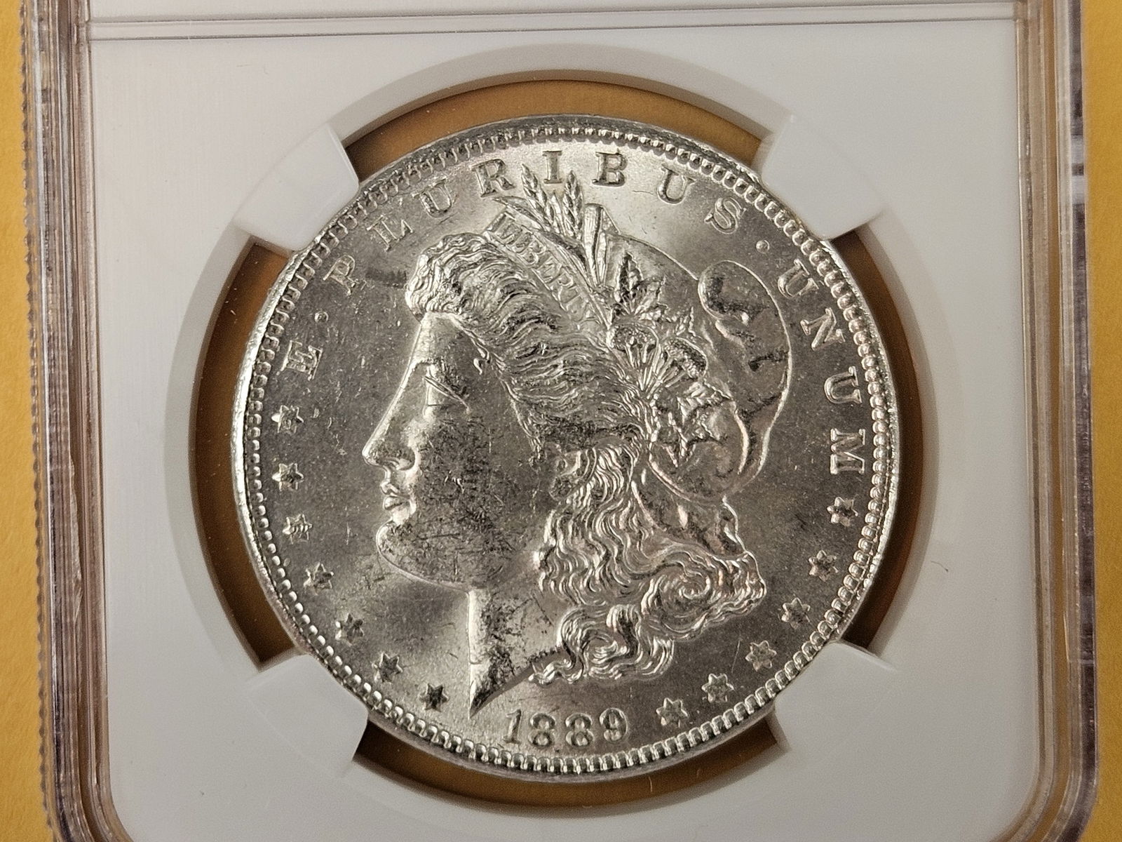 NGC 1889 Morgan Dollar in Mint State 63 (1 of 3)