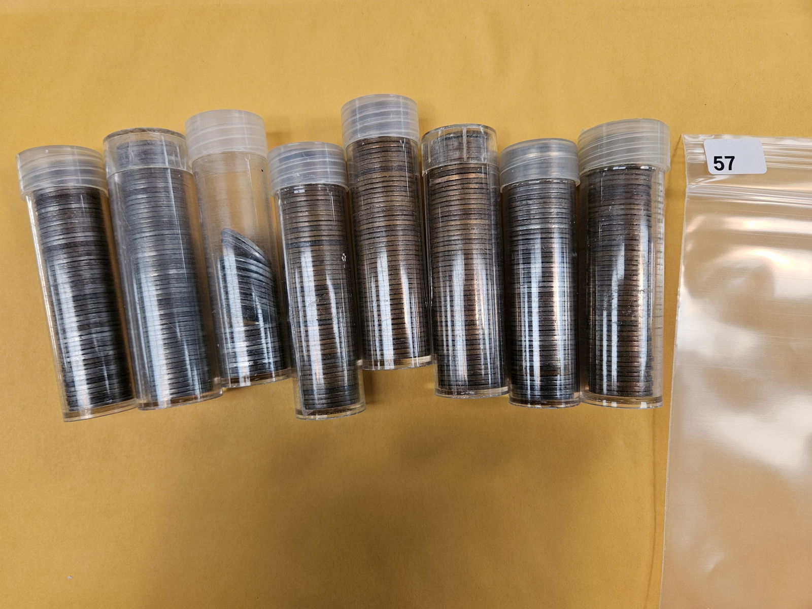 Eight mixed rolls of Wheat cents (1 of 2)