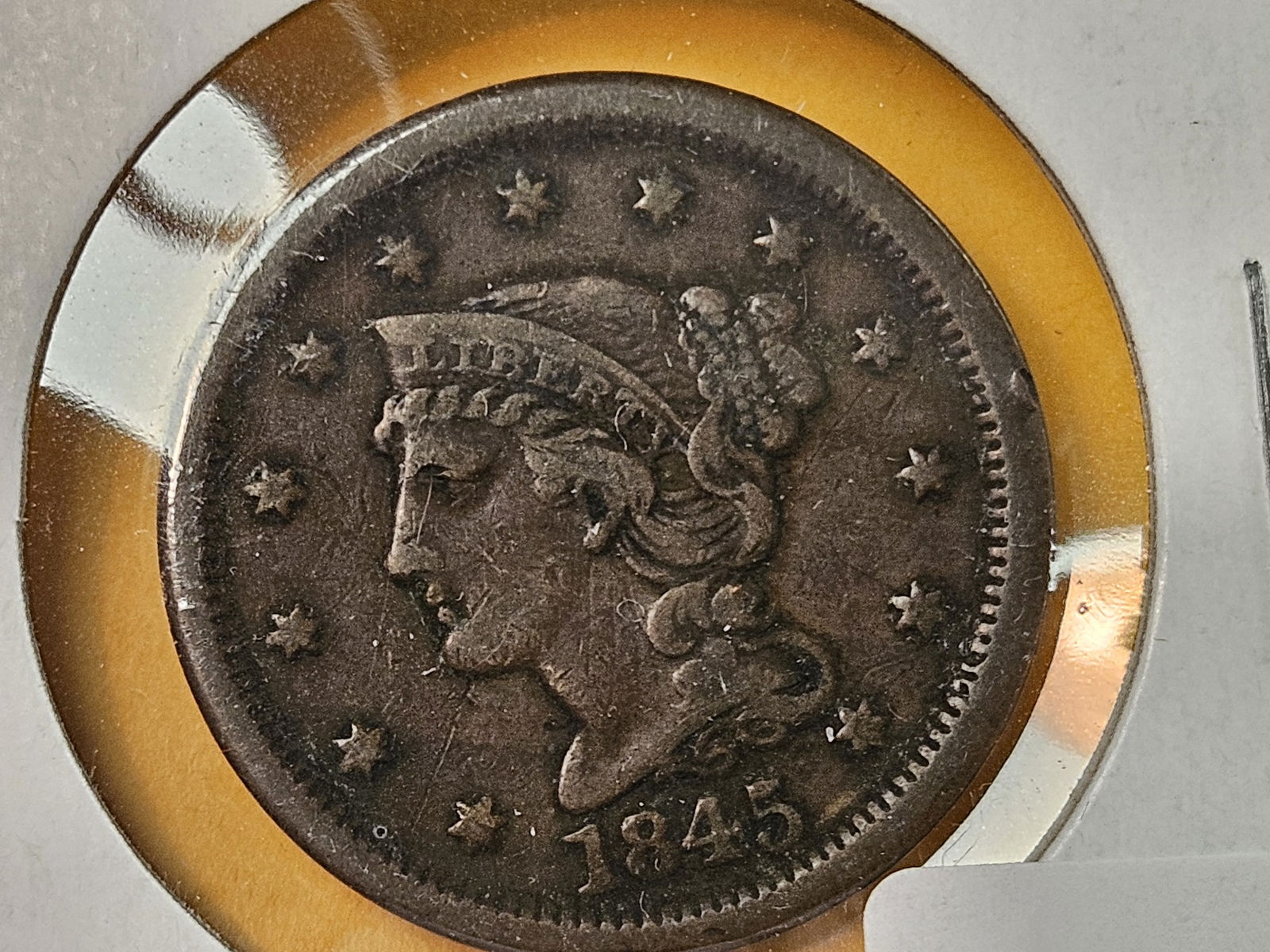 1845 Braided Hair Large cent (1 of 3)