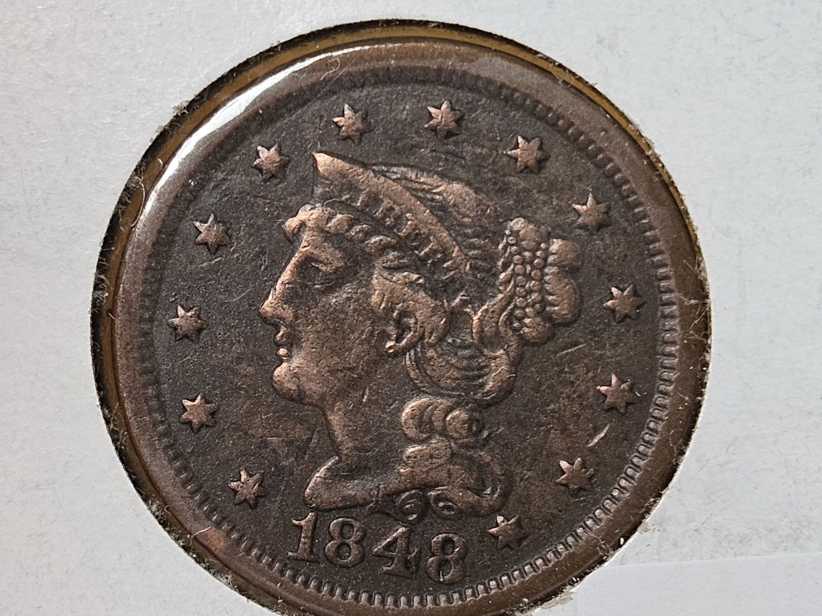 1848 Braided Hair Large Cent (1 of 3)