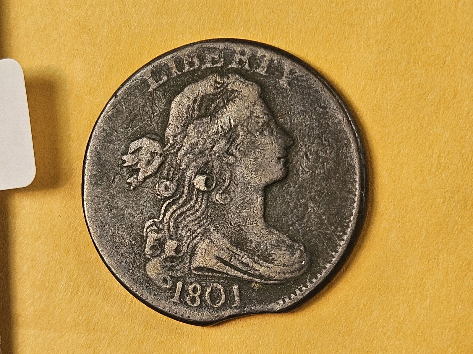 ** 1801 Draped Bust Large Cent ERROR in Very Fine! (1 of 6)