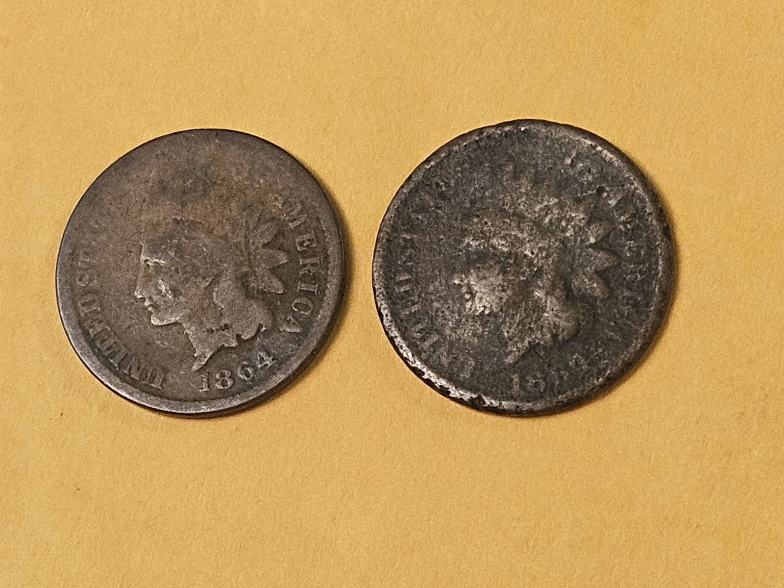 Two Semi-key 1864-L Indian Cents (1 of 3)