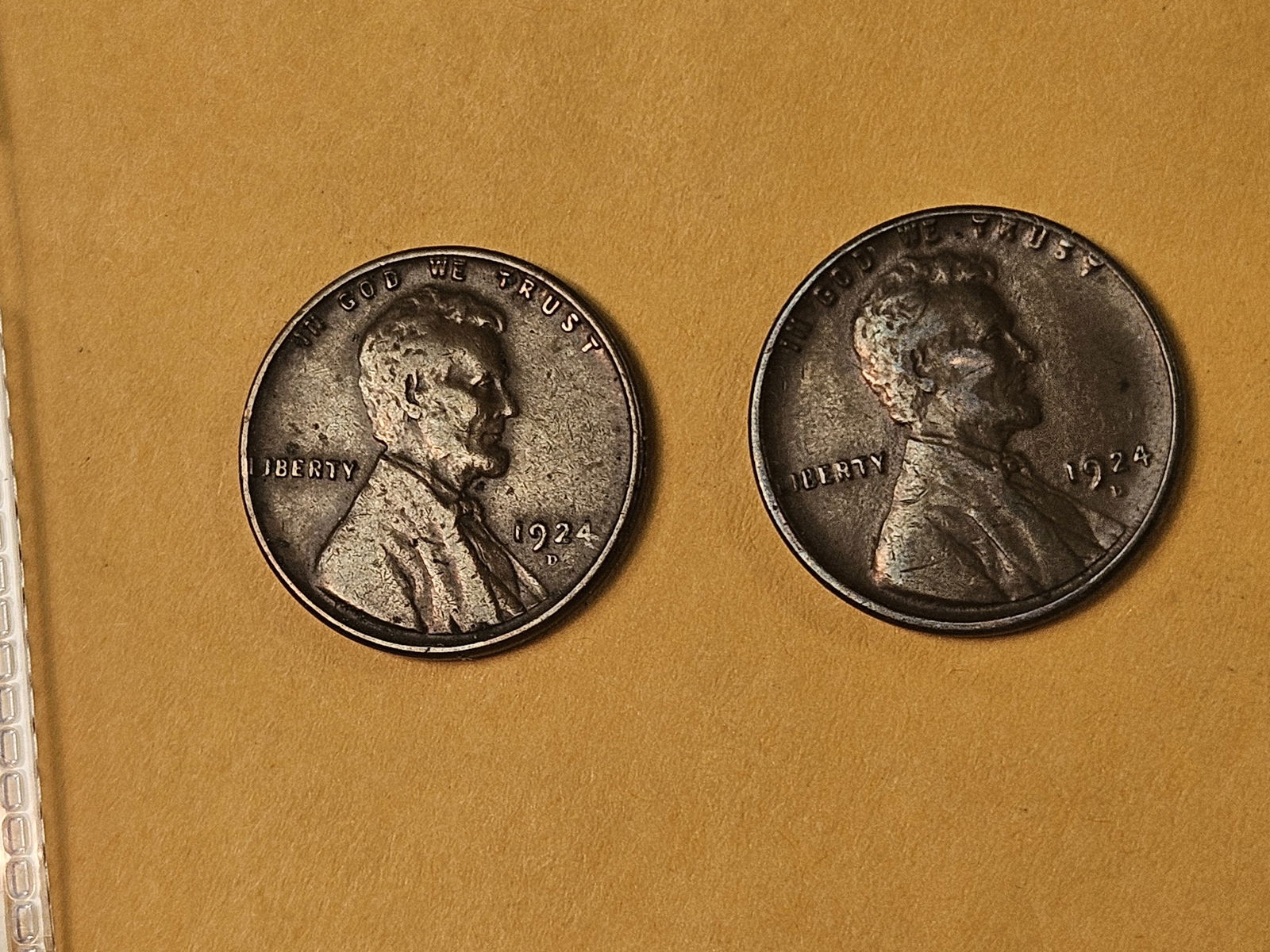 Two Semi-Key 1924-D Wheat cents: In Very Fine and Very Fine Plus 