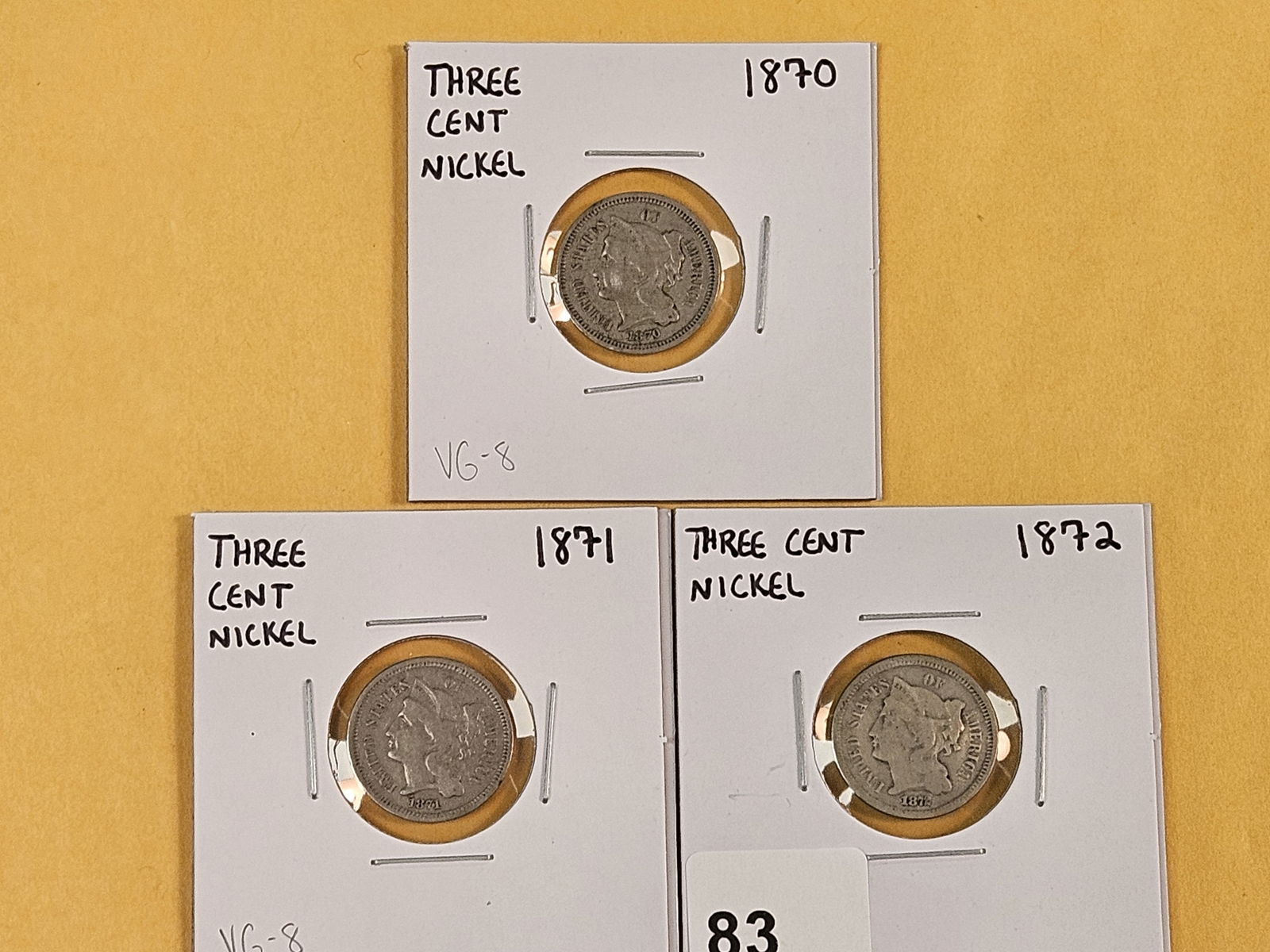 1870, 1871 and 1872 Three Cent Nickels (1 of 5)
