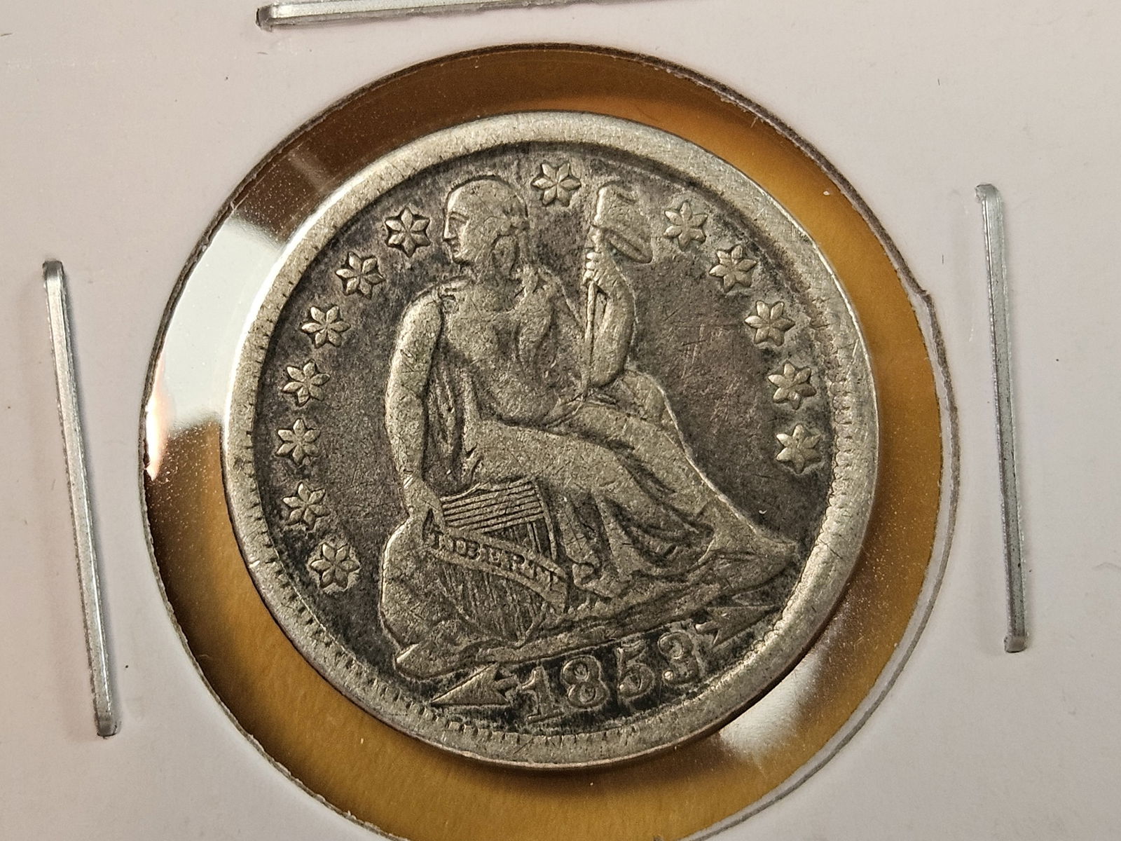 1853 Seated Liberty silver dime (1 of 3)