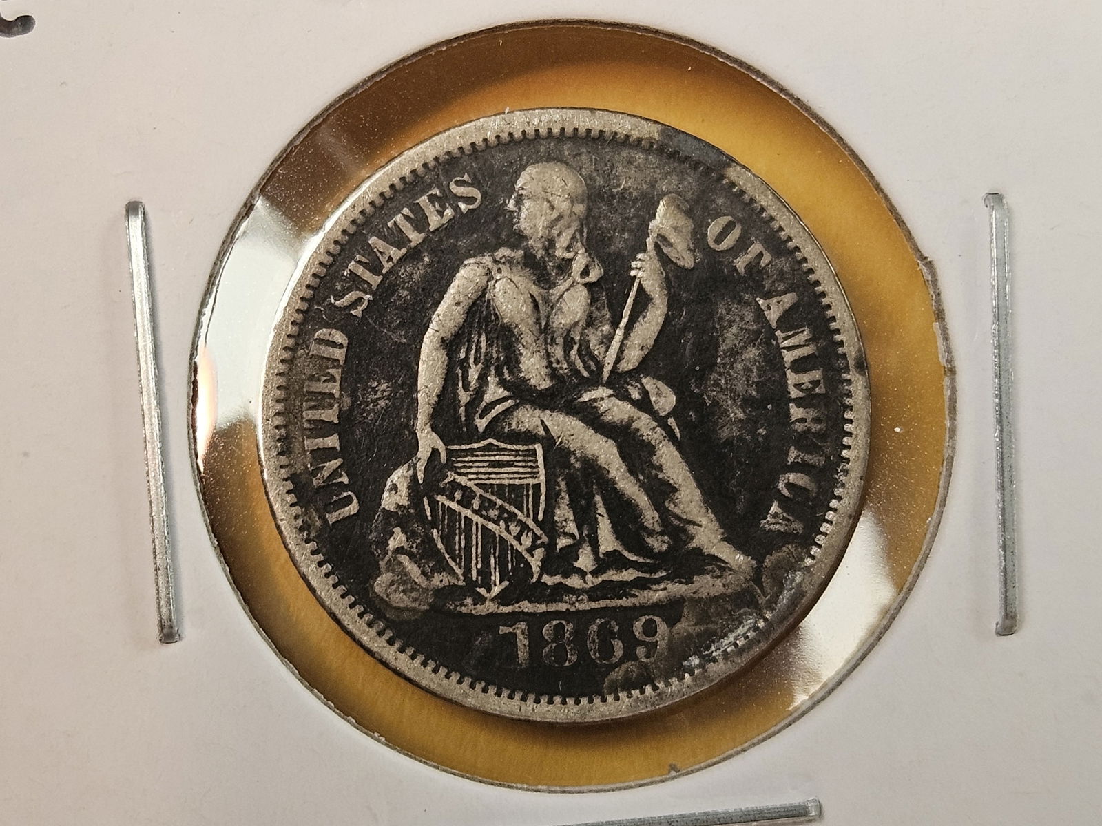 Better date 1869-S Seated Liberty silver Dime (1 of 3)