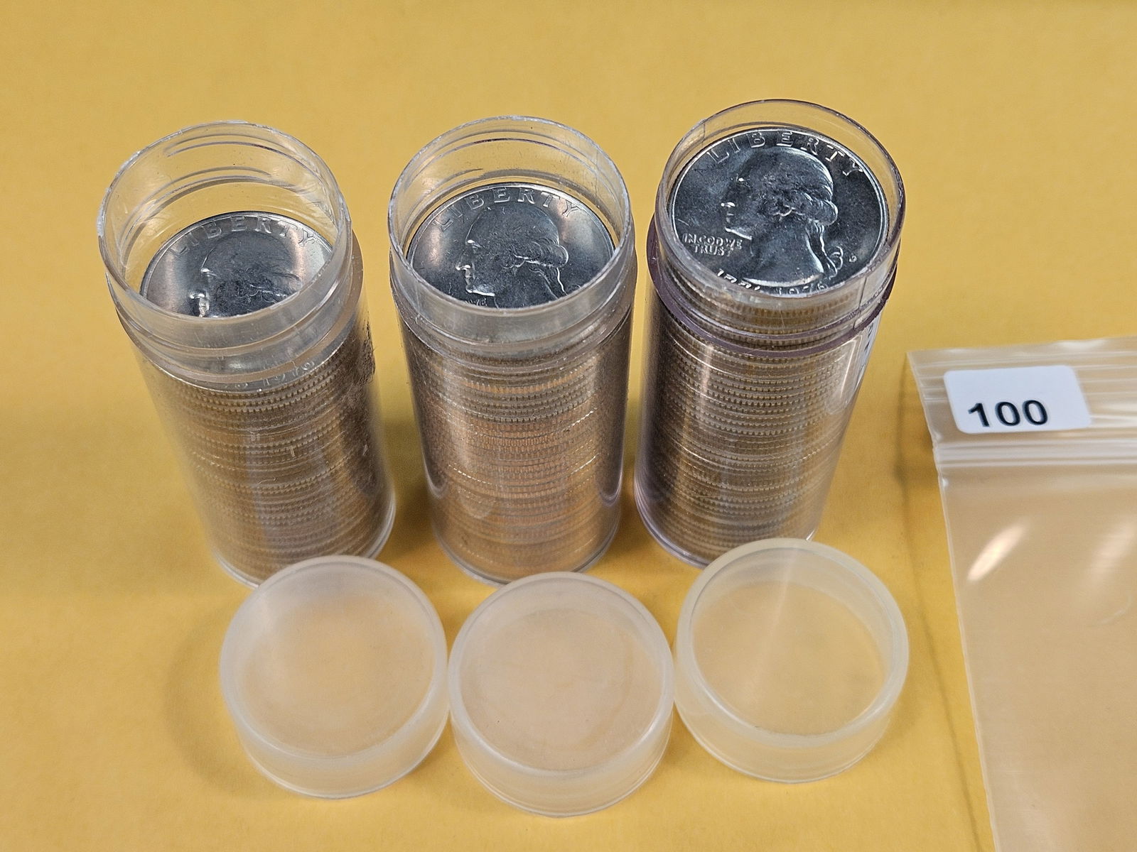 Three Brilliant Uncirculated rolls of Washington Quarters - 2