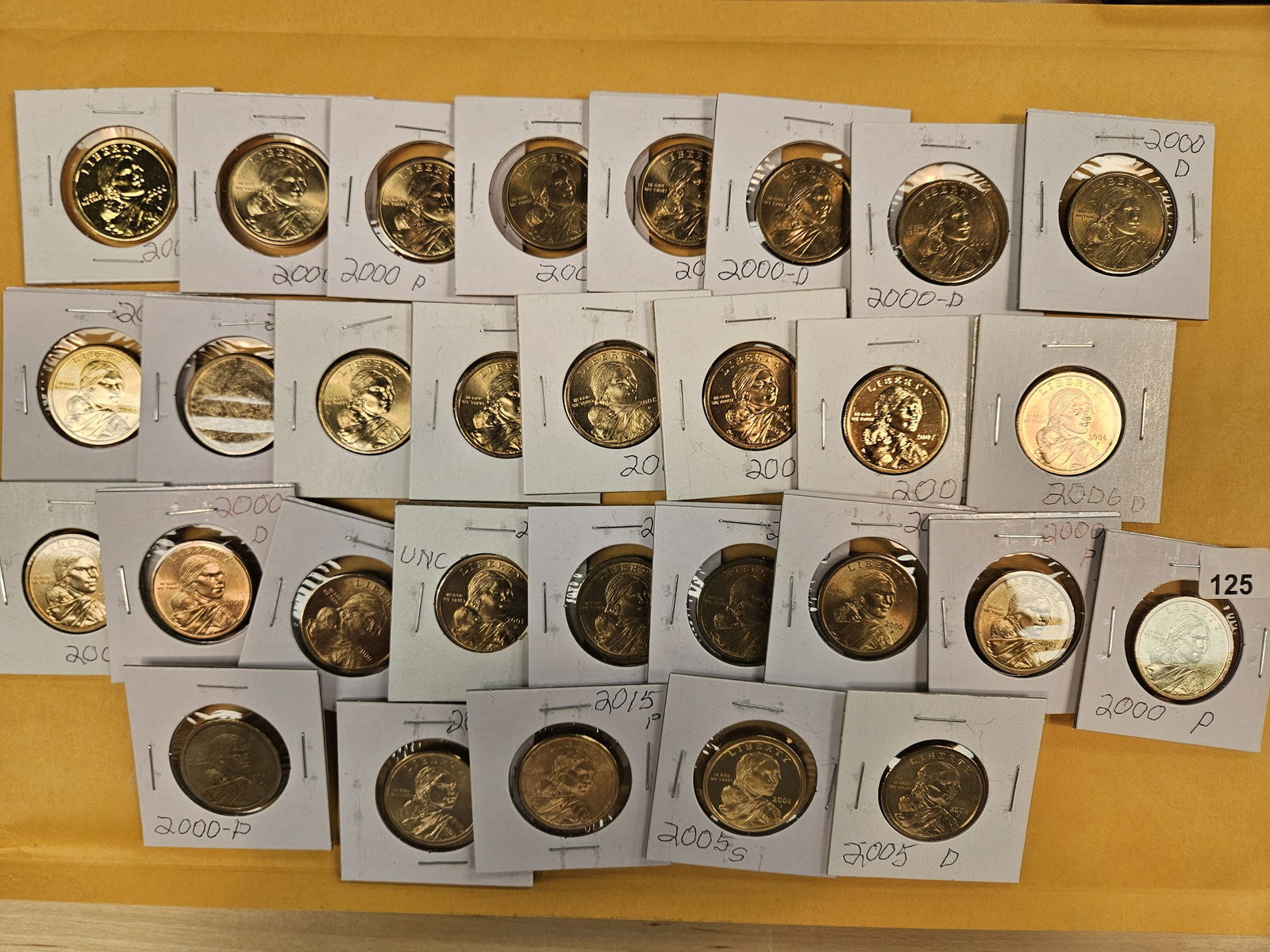 Thirty Sacagawea Dollars: Couple proofs. Mixed grades 