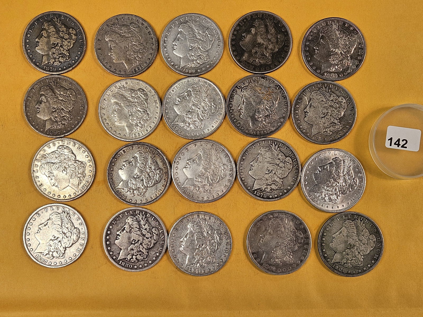 ** FULL ROLL ** Twenty Morgan Silver Dollars: All pre-1904. Grades from Fine to About Uncirculated - details 