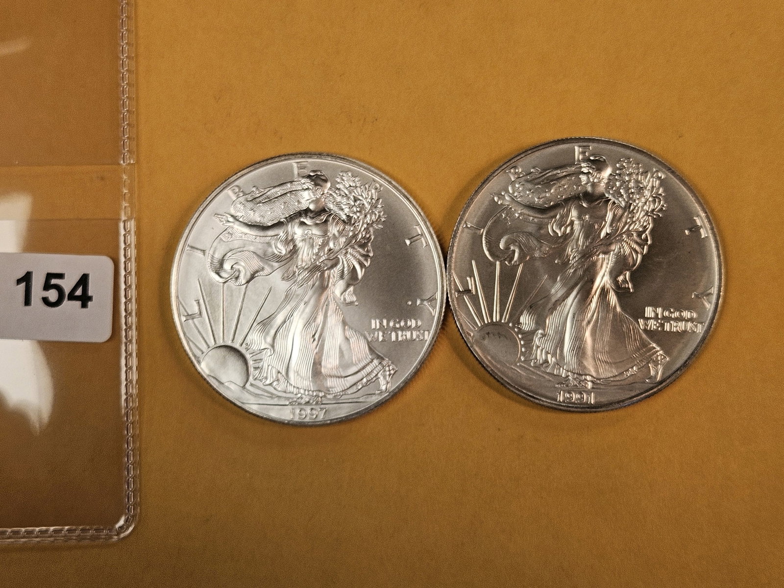 Two GEM Brilliant Uncirculated American Silver Eagles (1 of 2)