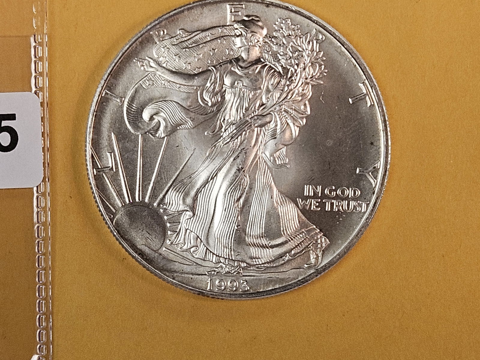 Semi-Key 1993 American sIlver Eagle: In GEM Brilliant Uncirculated 