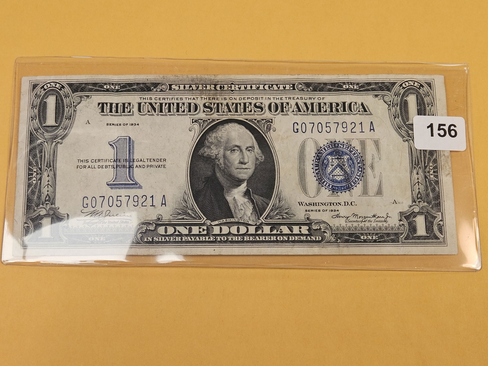 Series of 1934 One Dollar Silver Certificate (1 of 2)