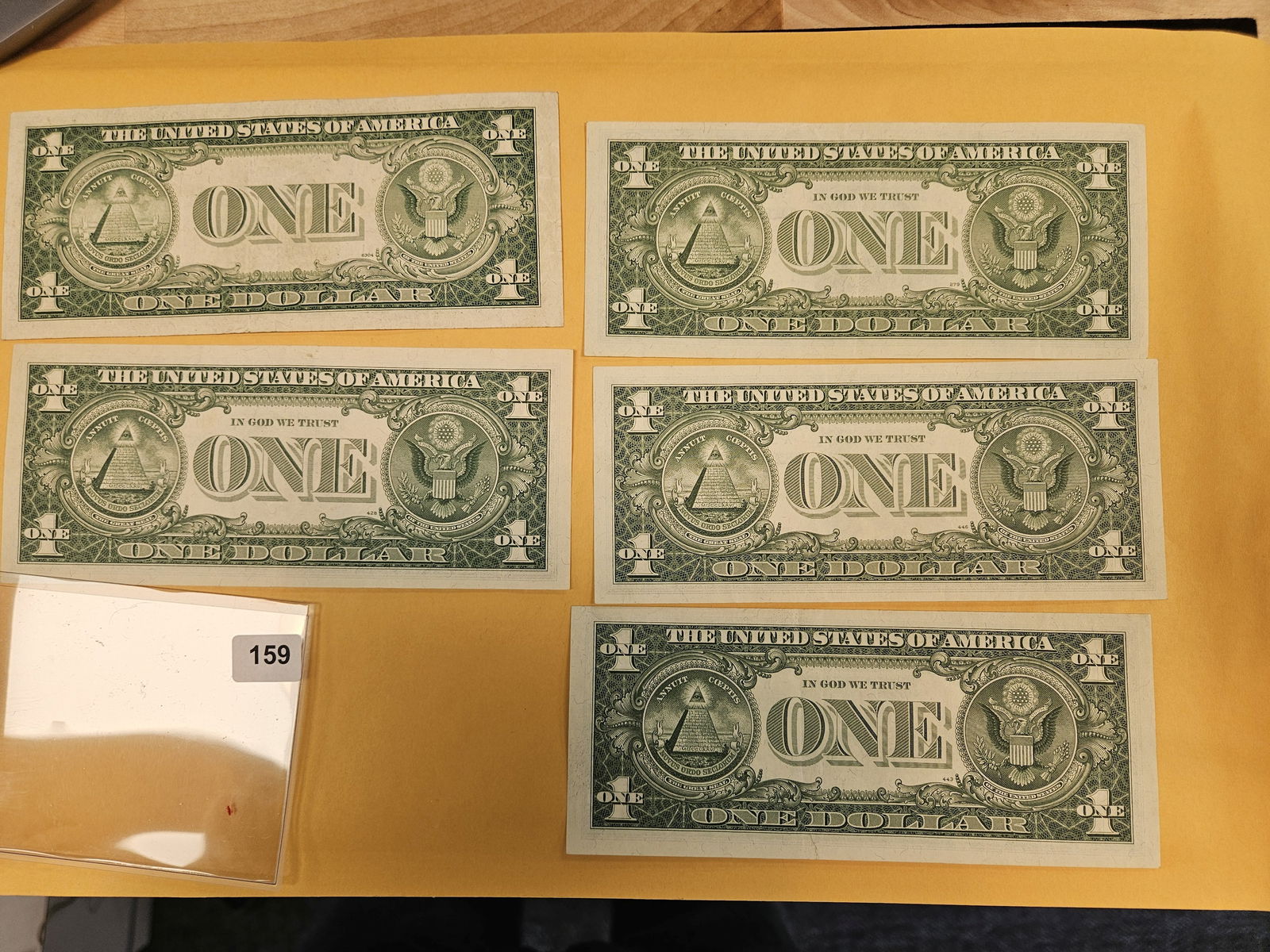 Five Crisp One Dollar Silver Certificates - 2