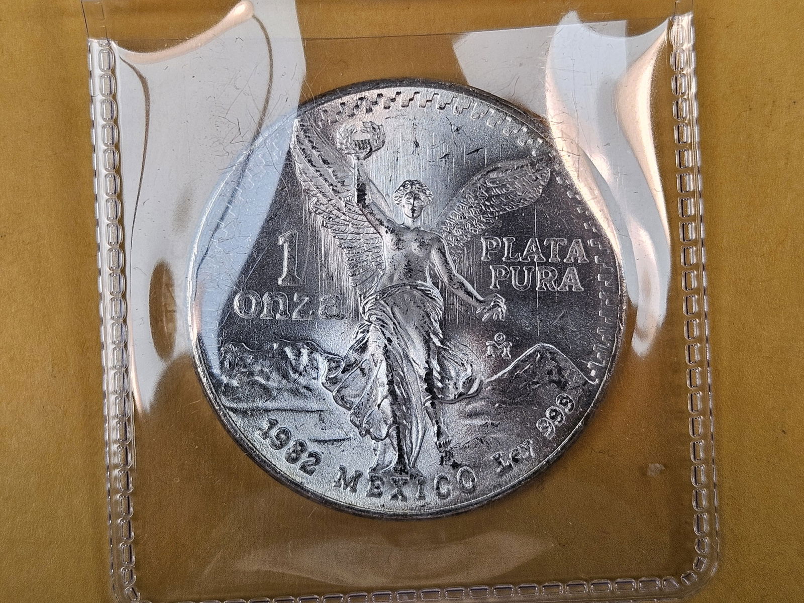 GEM Brilliant Uncirculated 1982 Mexico Silver One Onza: Libertad 