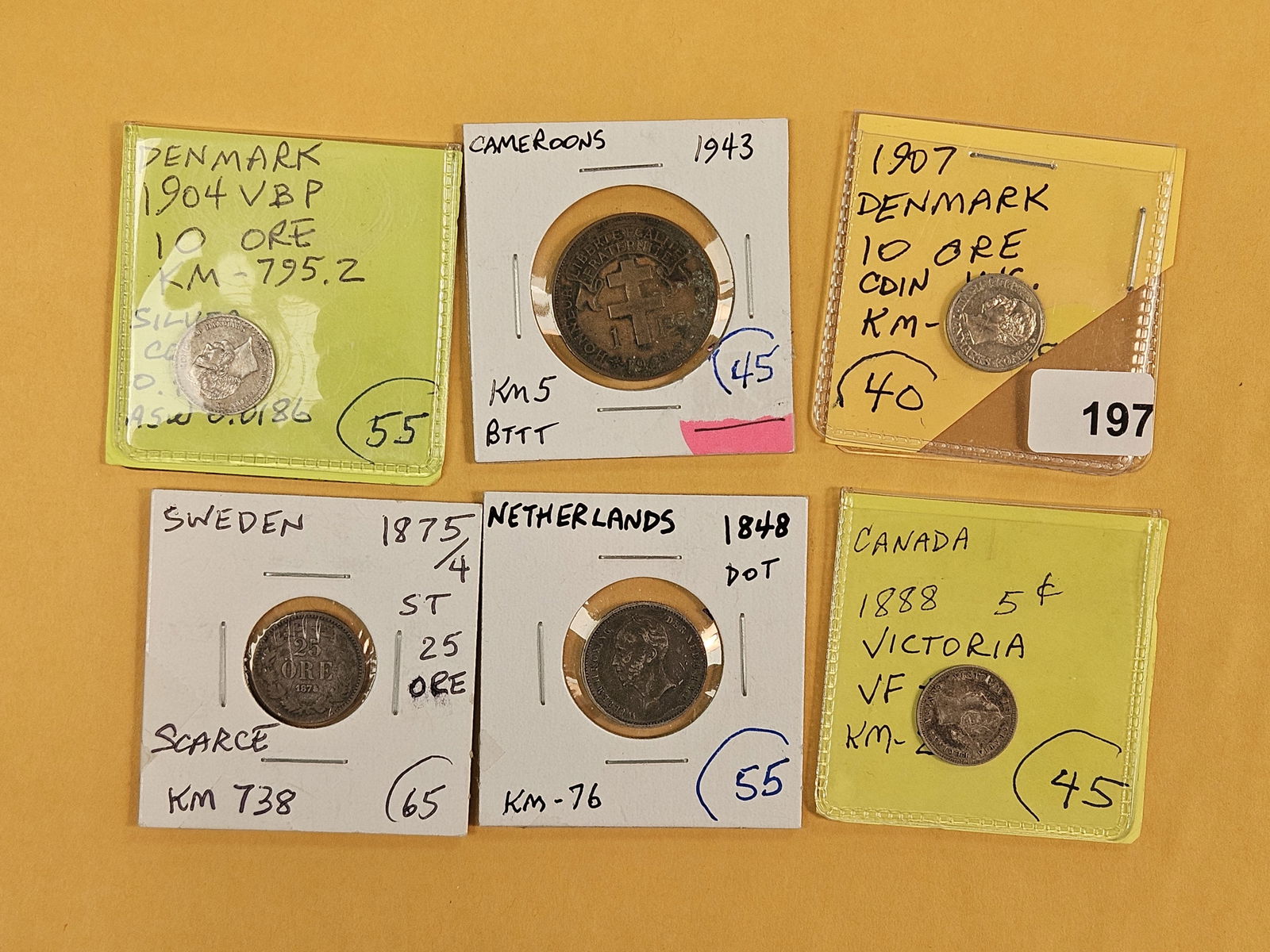 Six better World coins: 1800 and 1900's 