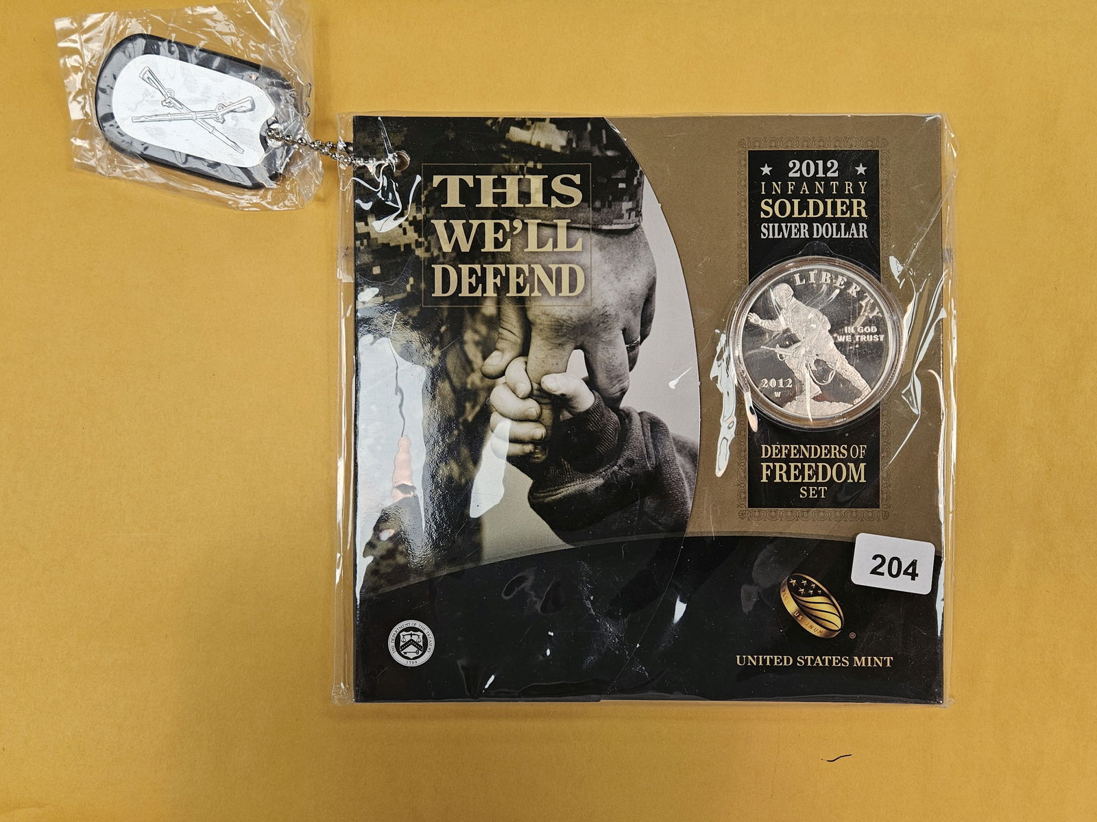 GEM Proof Deep Cameo 2012 US Infantry Soldier Commemorative Silver Dollar: In original government packaging with certificate of authenticity 