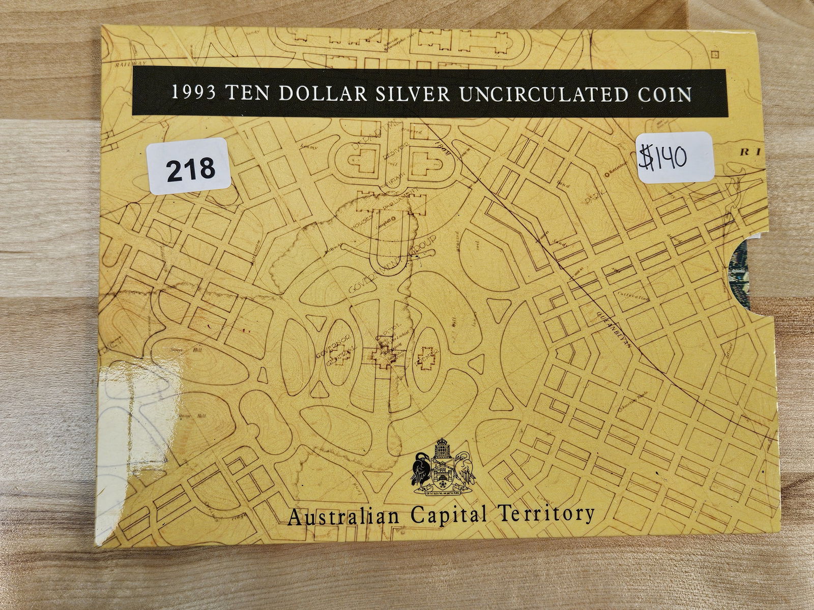 GEM 1993 Australia Ten Dollar Silver Uncirculated coin: In original Australian gov't packaging 