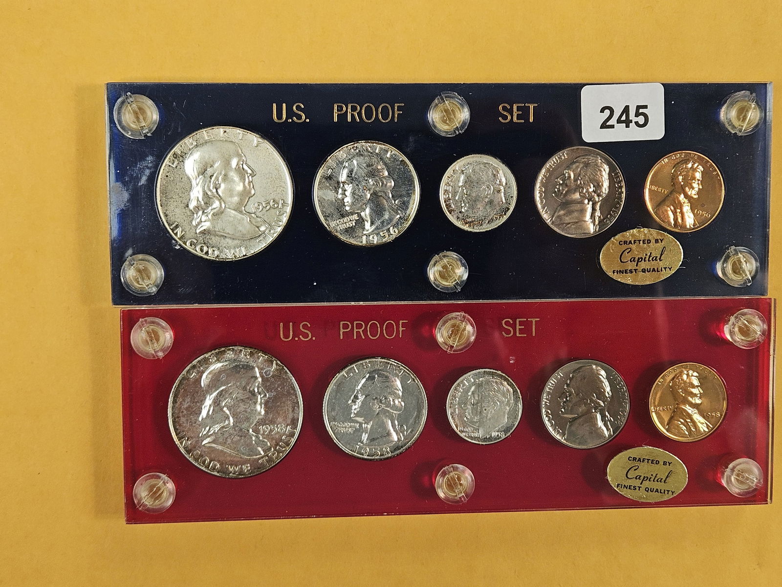 Two GEM Proof US SILVER Sets in Capital Plastic Holders (1 of 6)