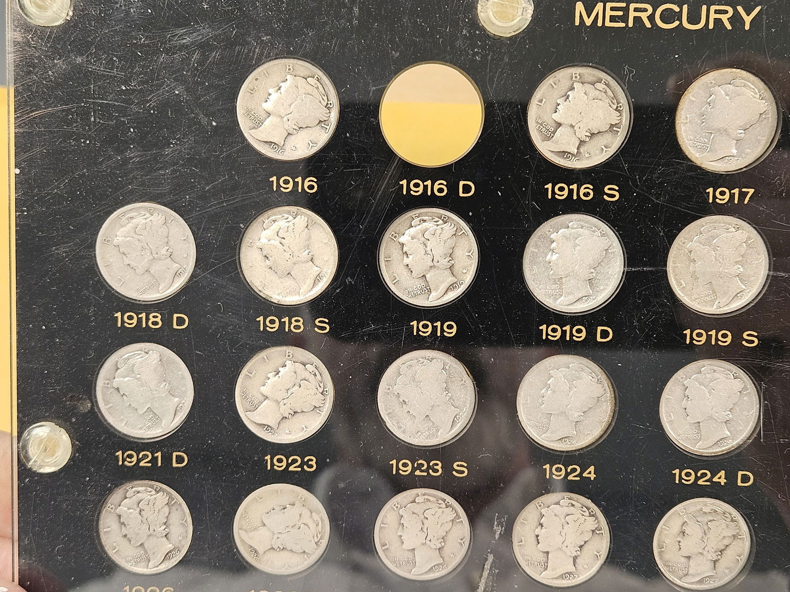 Nearly Complete Mercury silver Dime Set - 2