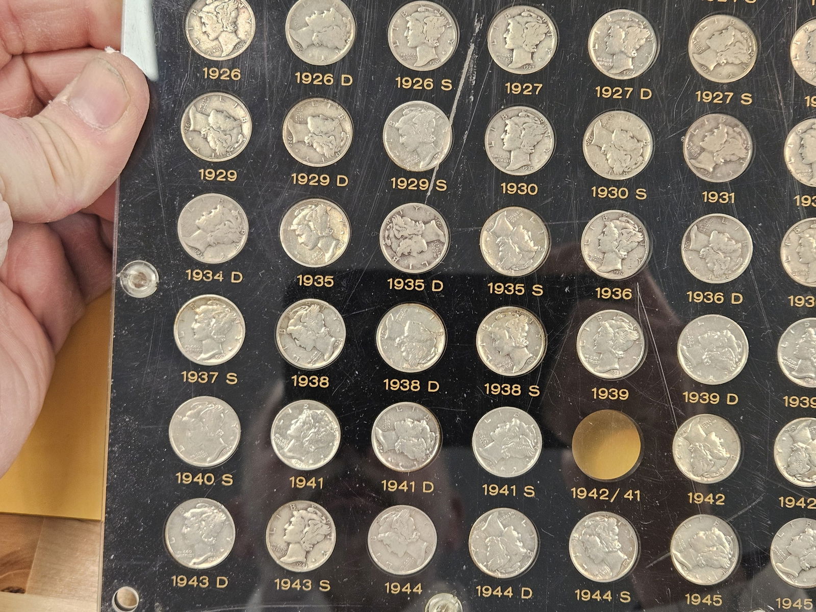 Nearly Complete Mercury silver Dime Set - 4