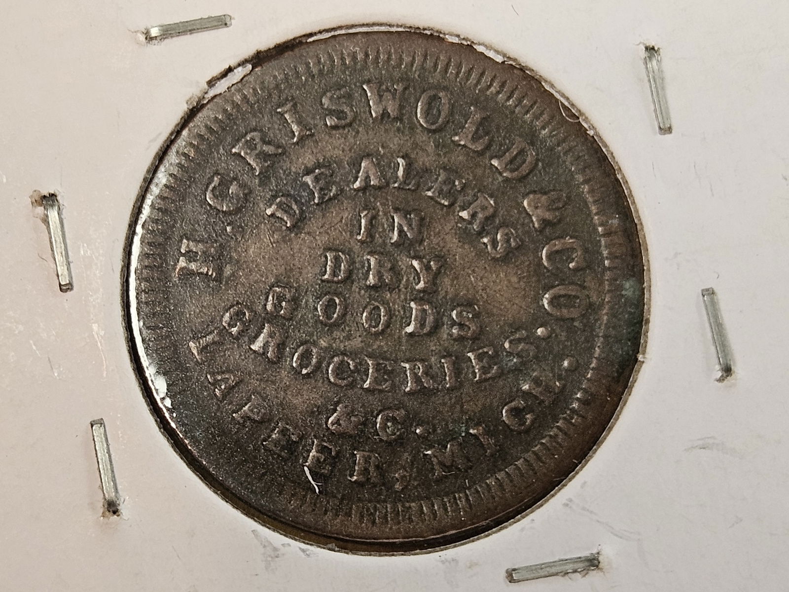 1863 Civil War Token Merchant's Store Card - 3