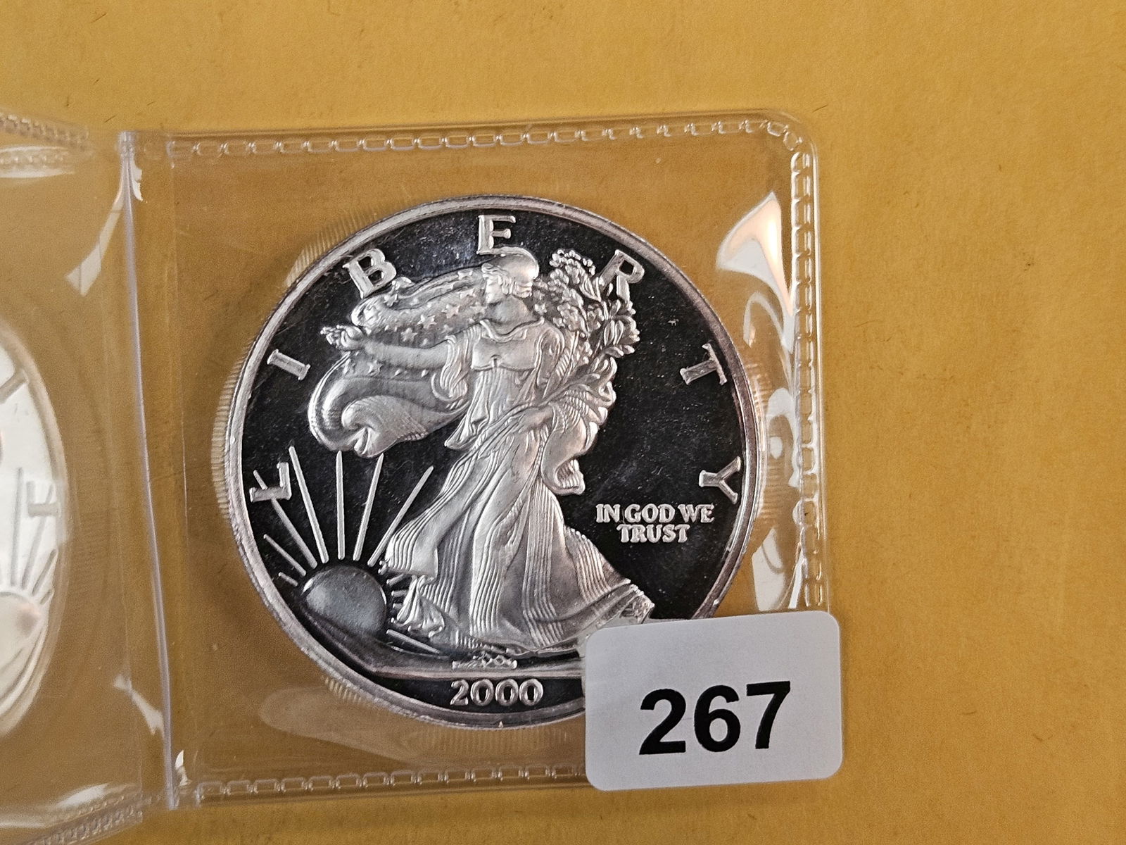 One Troy ounce .999 fine silver proof art round: Liberty motif 