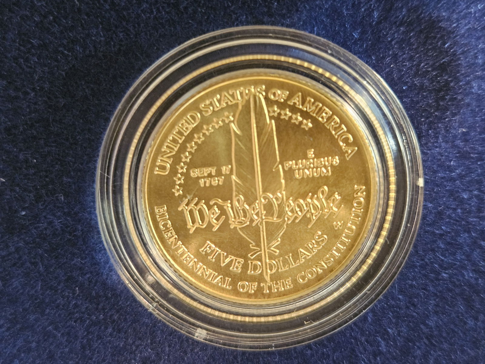 GOLD! GEM Brilliant Uncirculated 1987 GOLD and Silver 2-coin US Constitution Set (1 of 7)