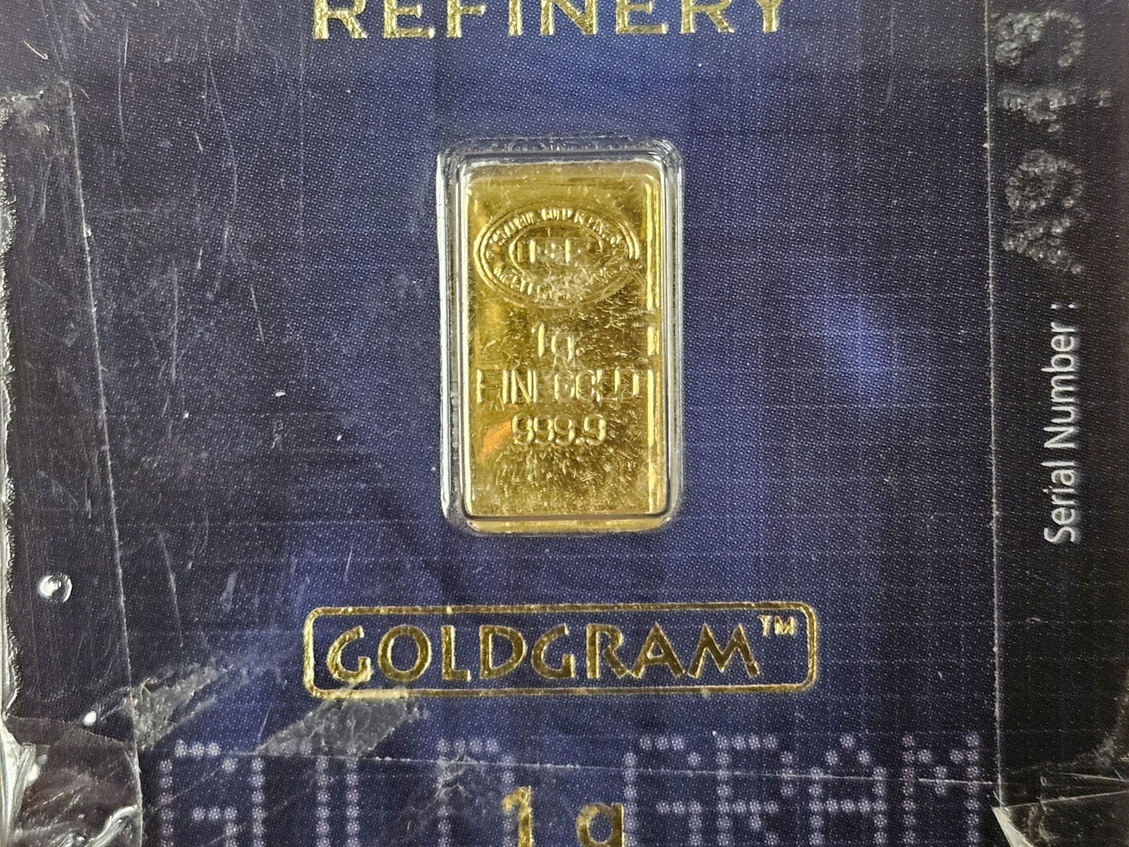 GOLD! Istanbul Gold Refinery One Gram .9999 fine gold bar: In original assay holder