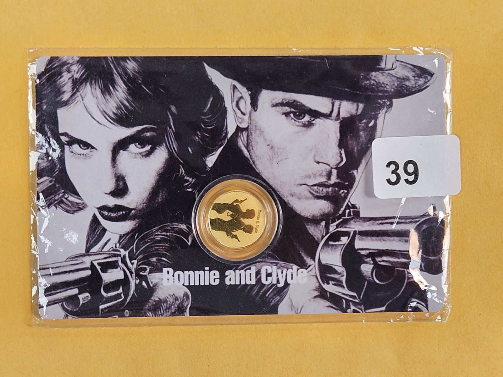 GOLD! GEM 2025 Niue Gold 50 cents: Bonnie & Clyde design. .9999 fine gold. In assay holder