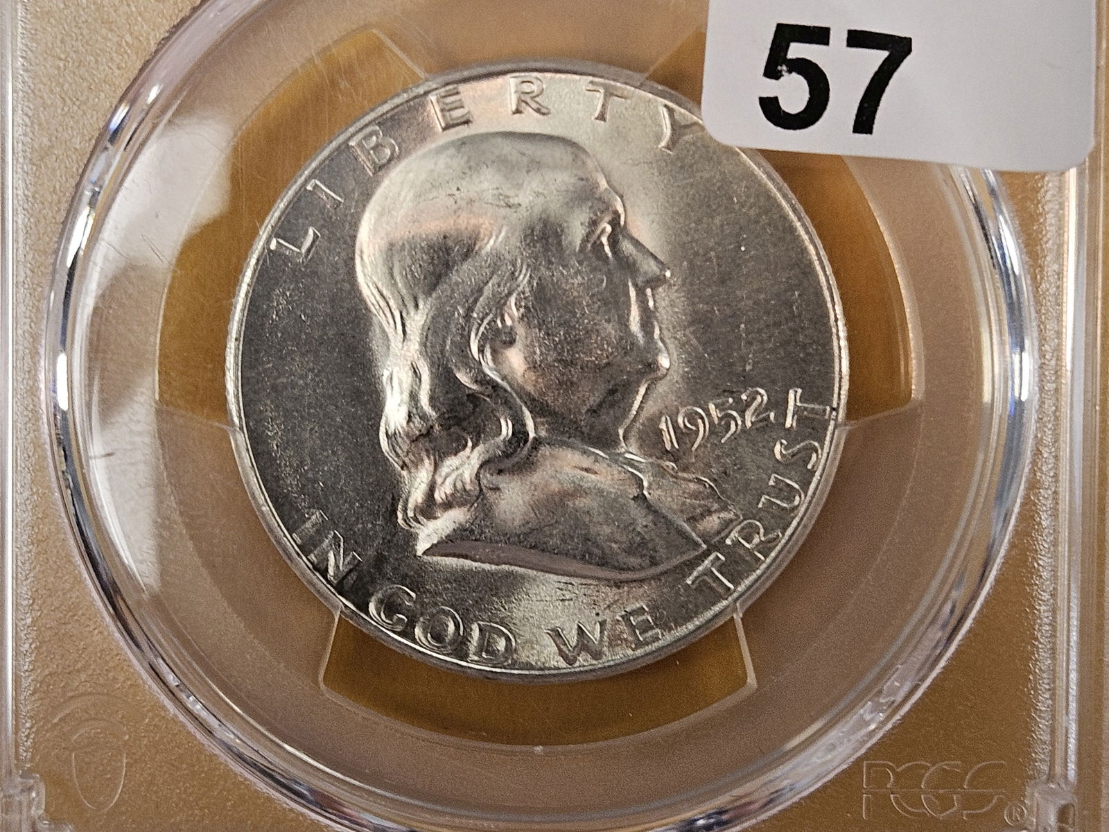 PCSG 1952-S Franklin silver Half Dollar in Mint State 64 (1 of 5)