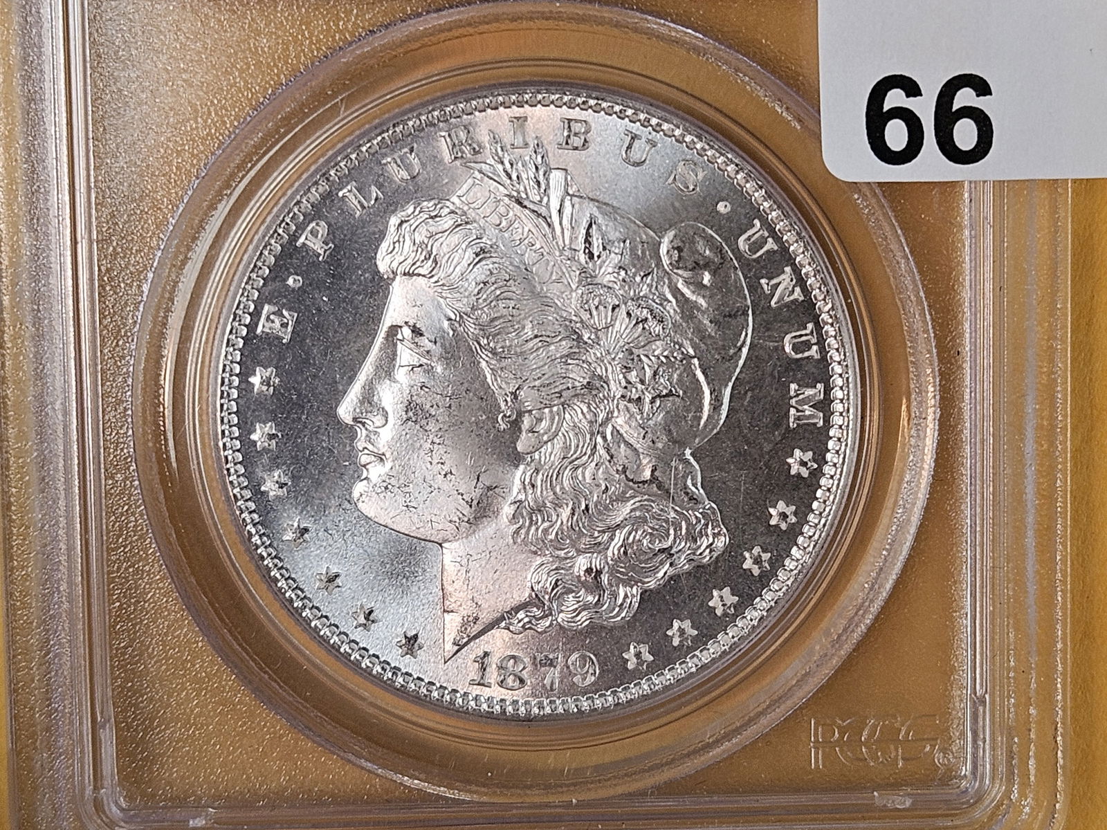 GEM! PCGS 1879-S Morgan Dollar in Mint State 65: CAC-Stickered. Looks better than a 65! 
