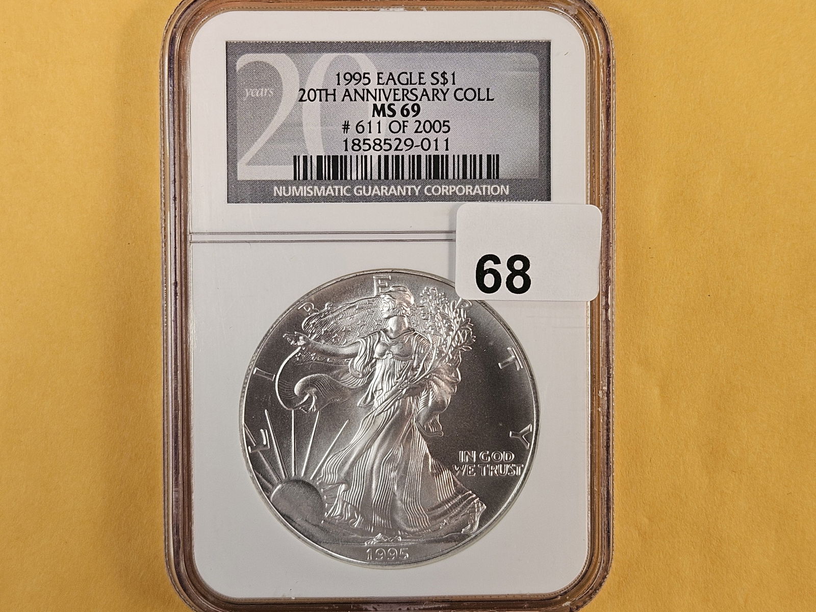 NGC 1995 American Silver Eagle in Mint State 69 (1 of 2)